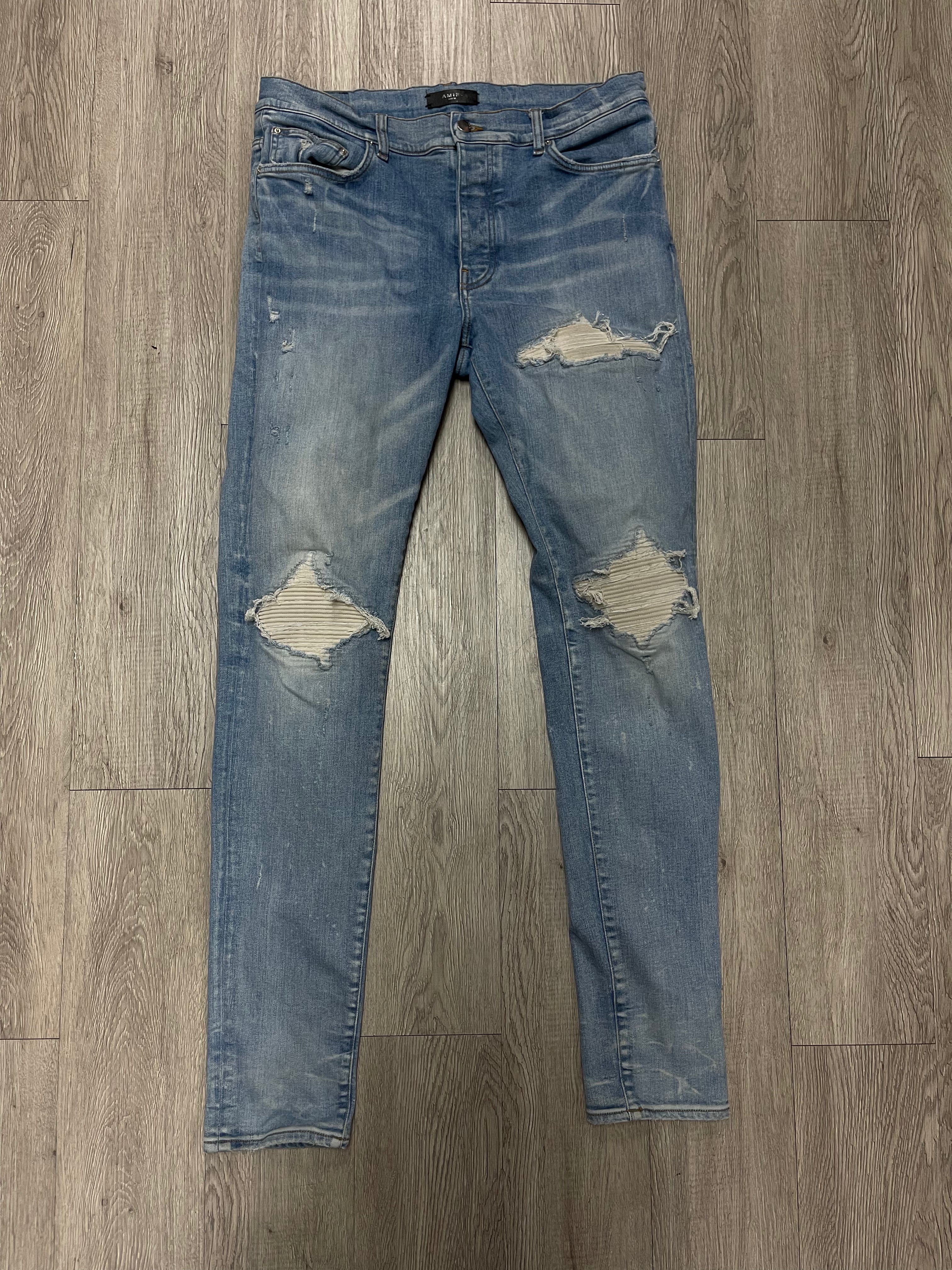 Amiri MX1 Light Wash White Patch Used 36 N/A