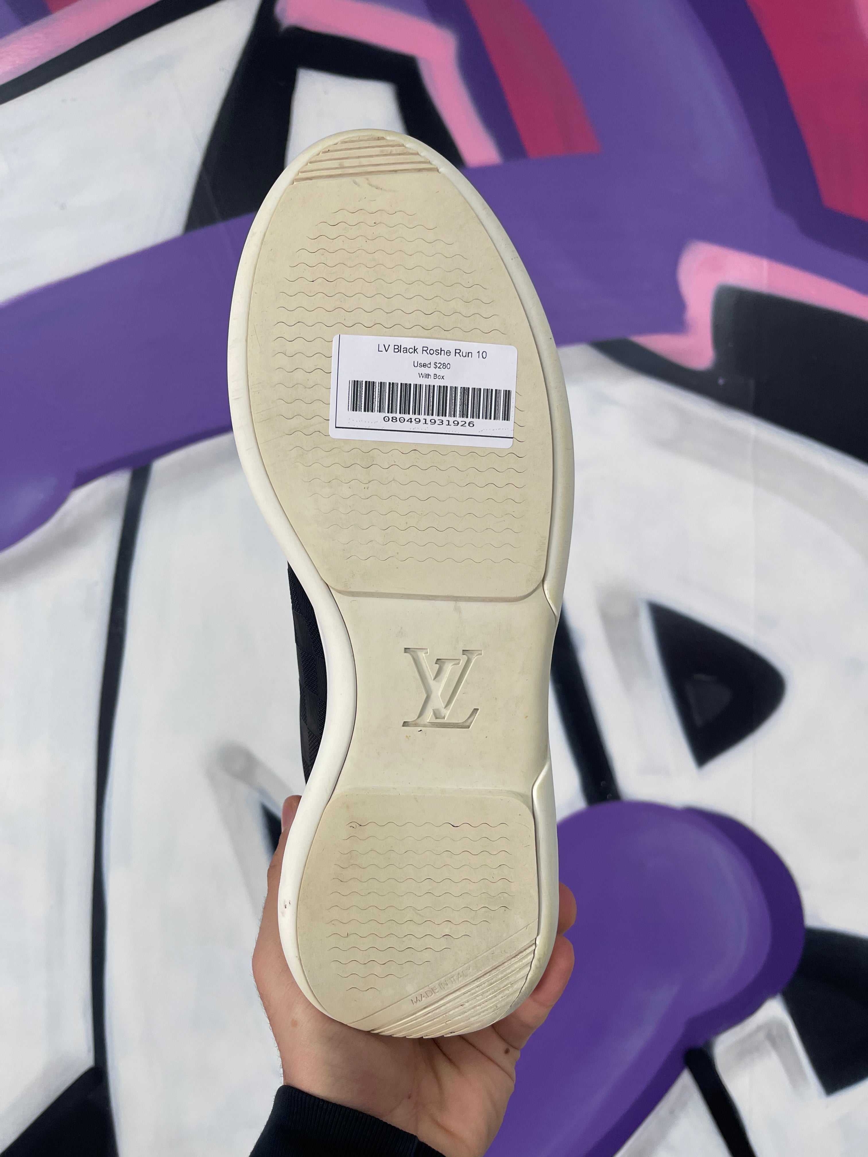 LV Black Roshe Run Used With Box