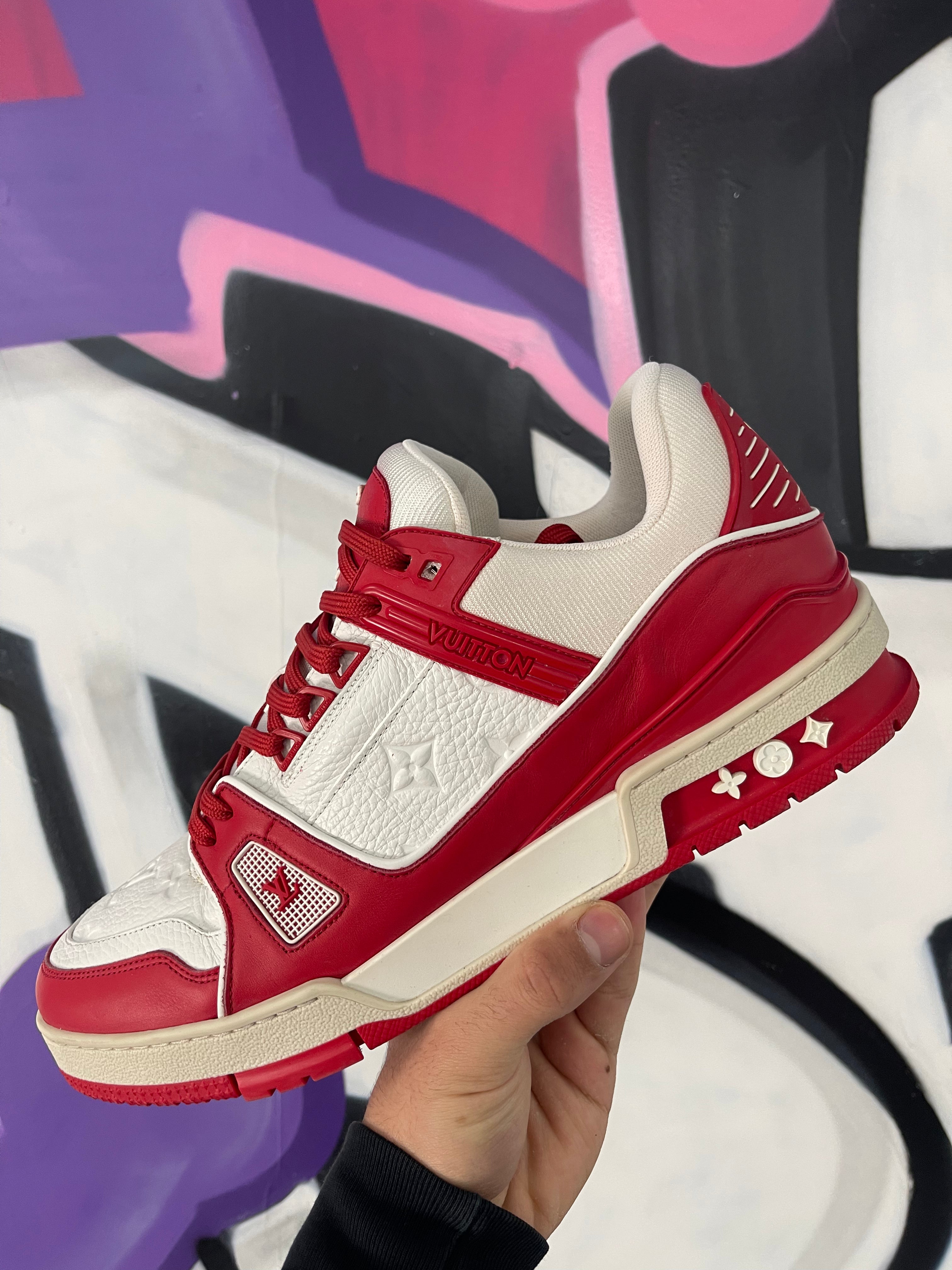 LV Trainer White Red Used 10.5 (US 12) With Box