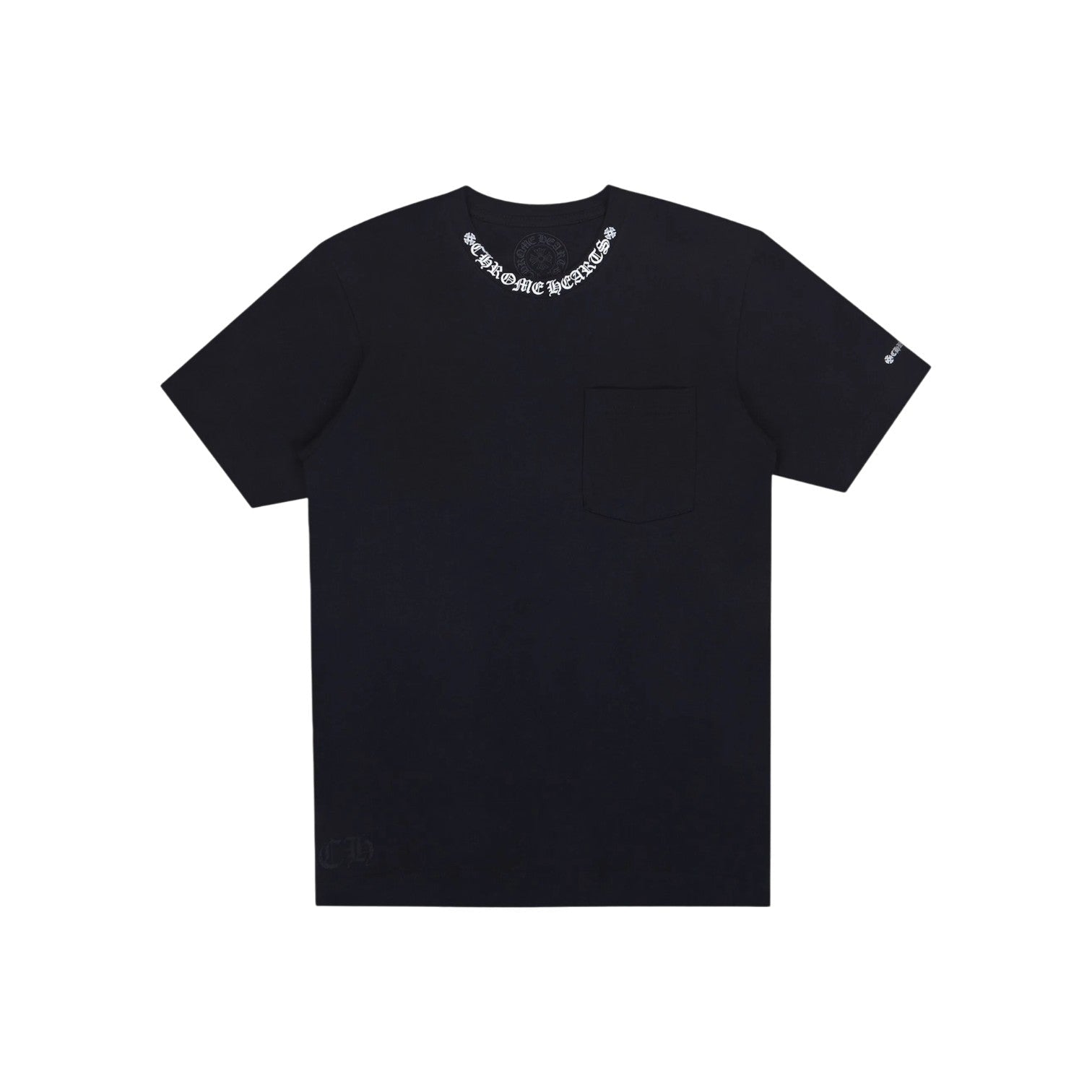 Chrome Hearts Black White Neck Logo Tee