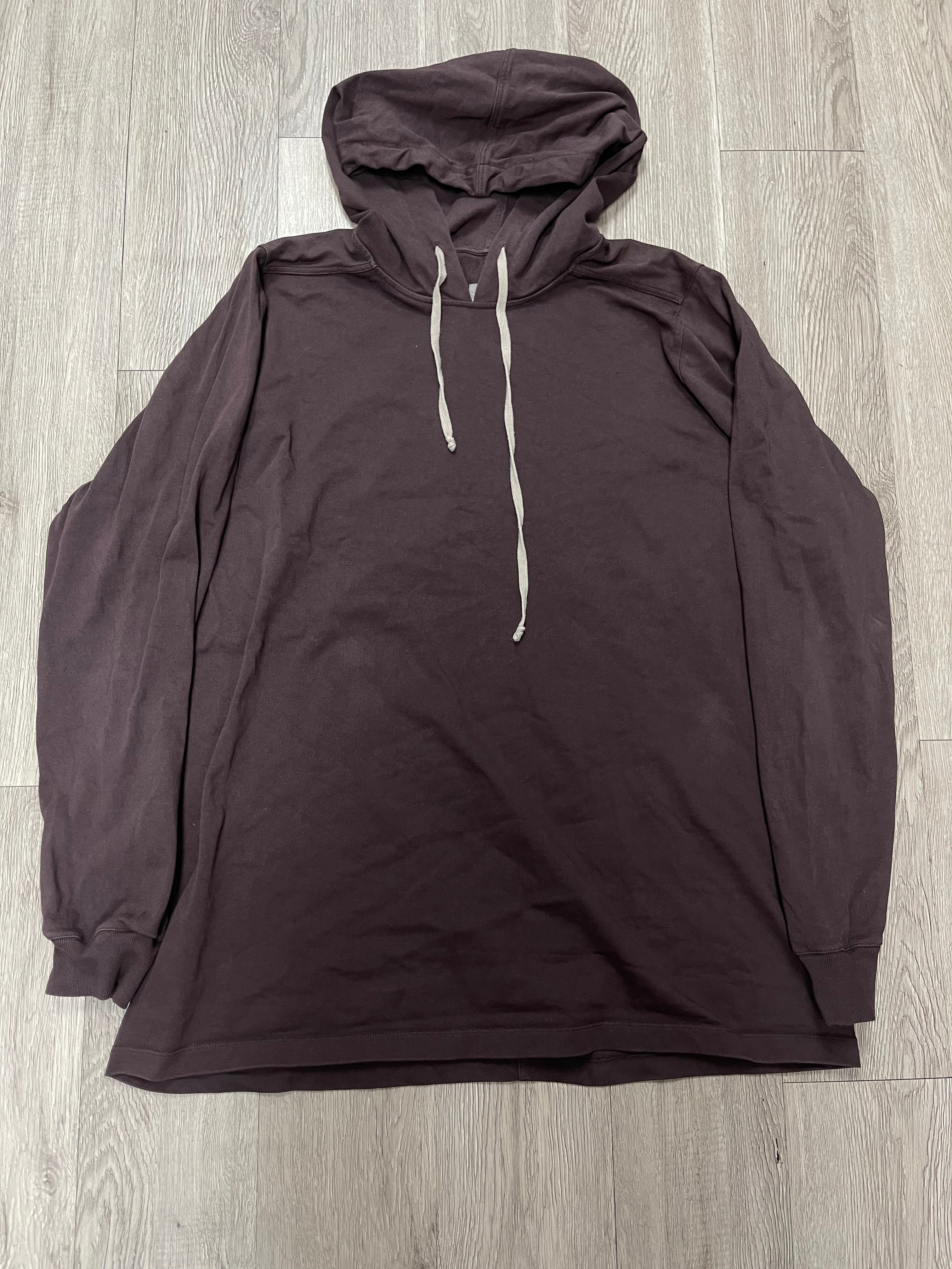 Rick Owens Maroon Drawstring Hoodie