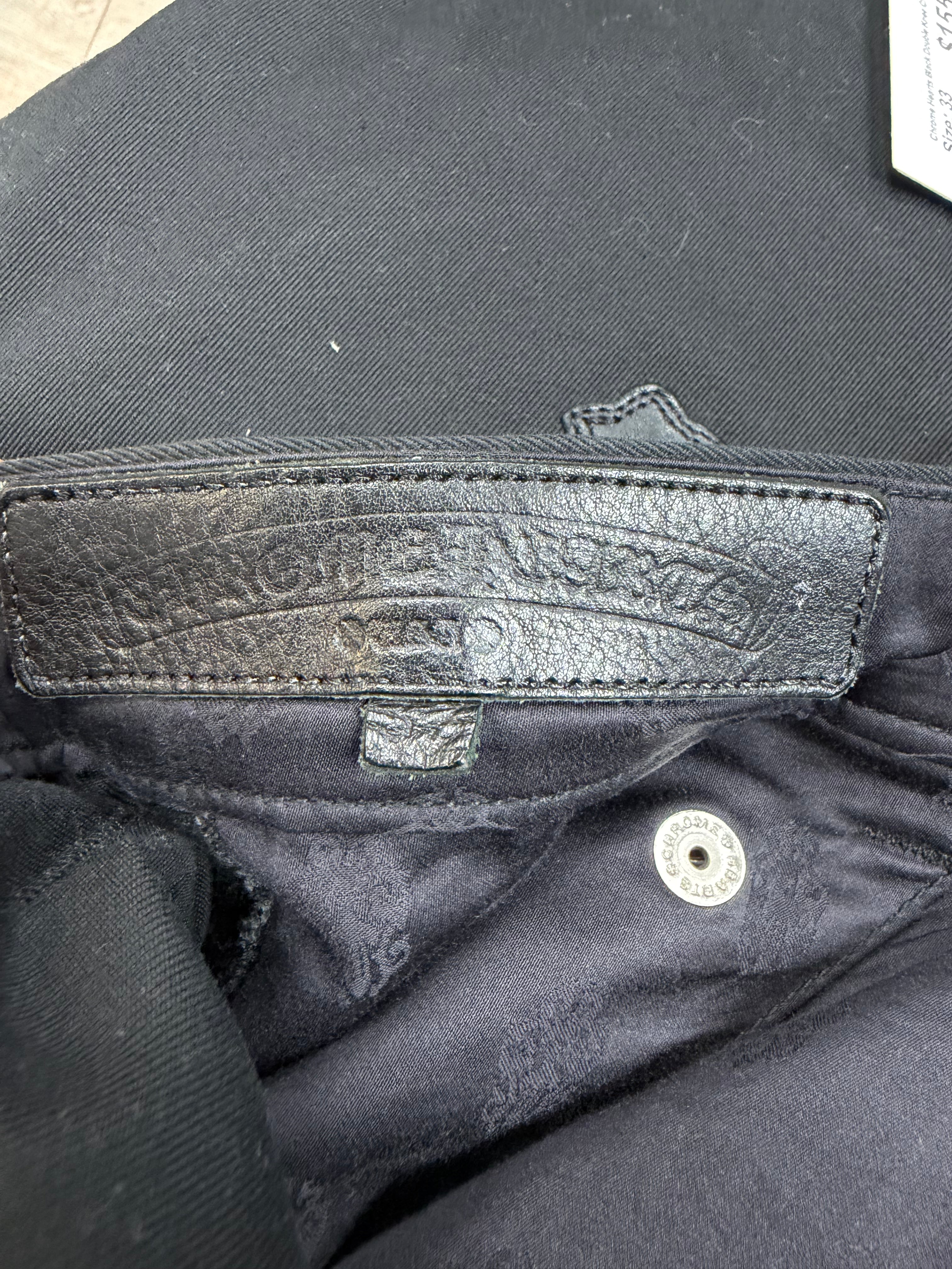 Chrome Hearts Black Double Knee Cheetah Jeans