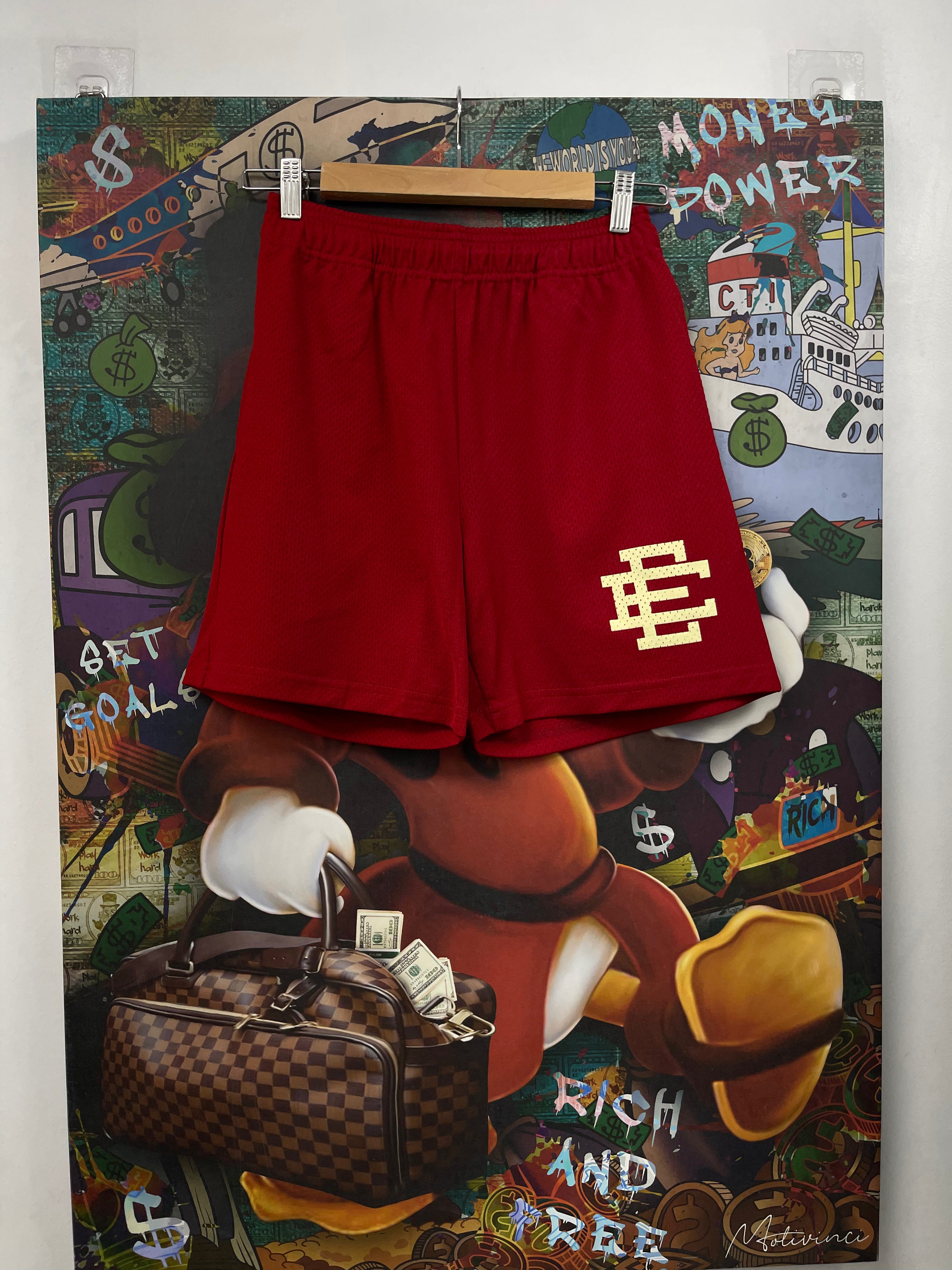 Eric Emanuel Red Cream Basics Shorts