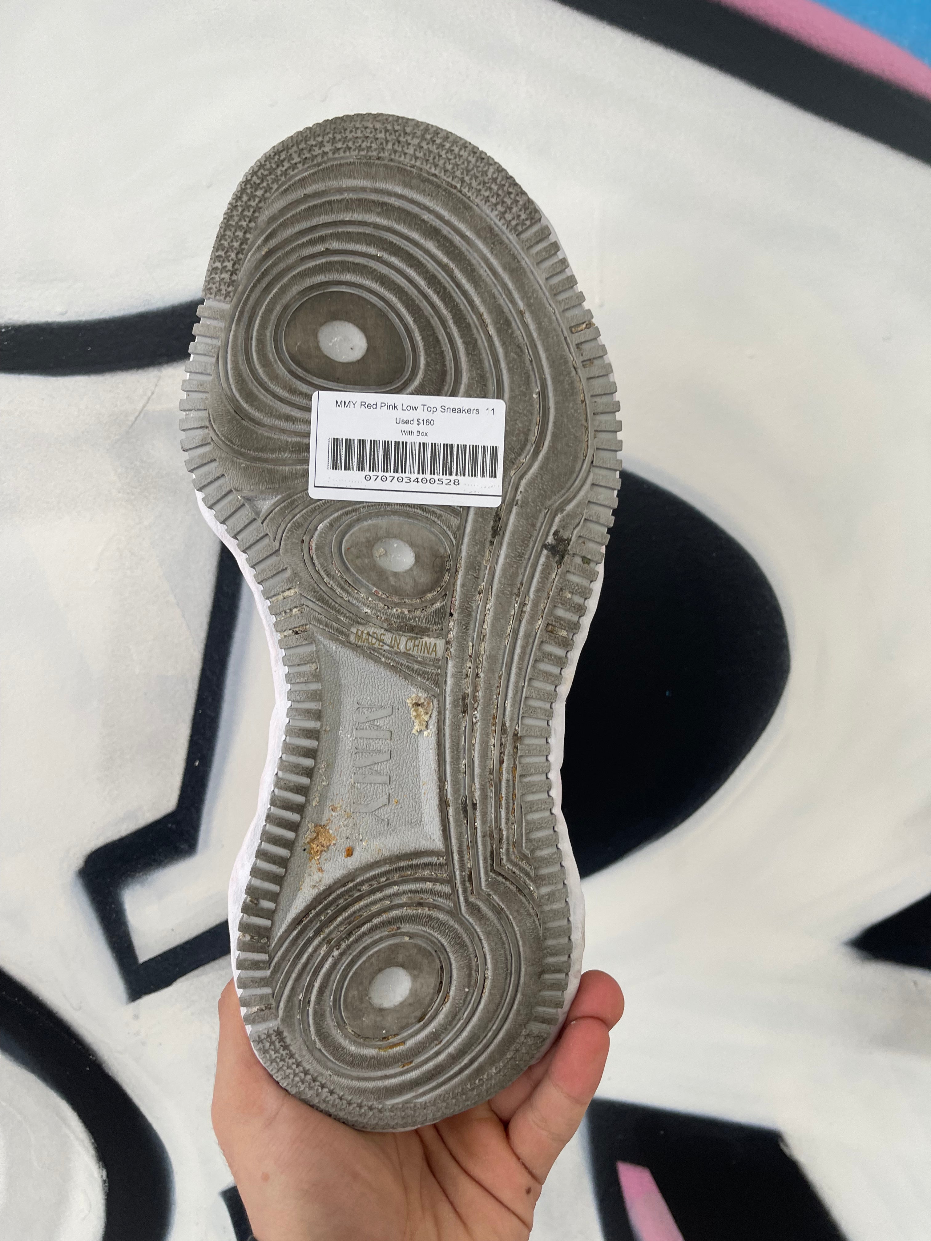 MMY Red Pink Low Top Sneakers Used With Box