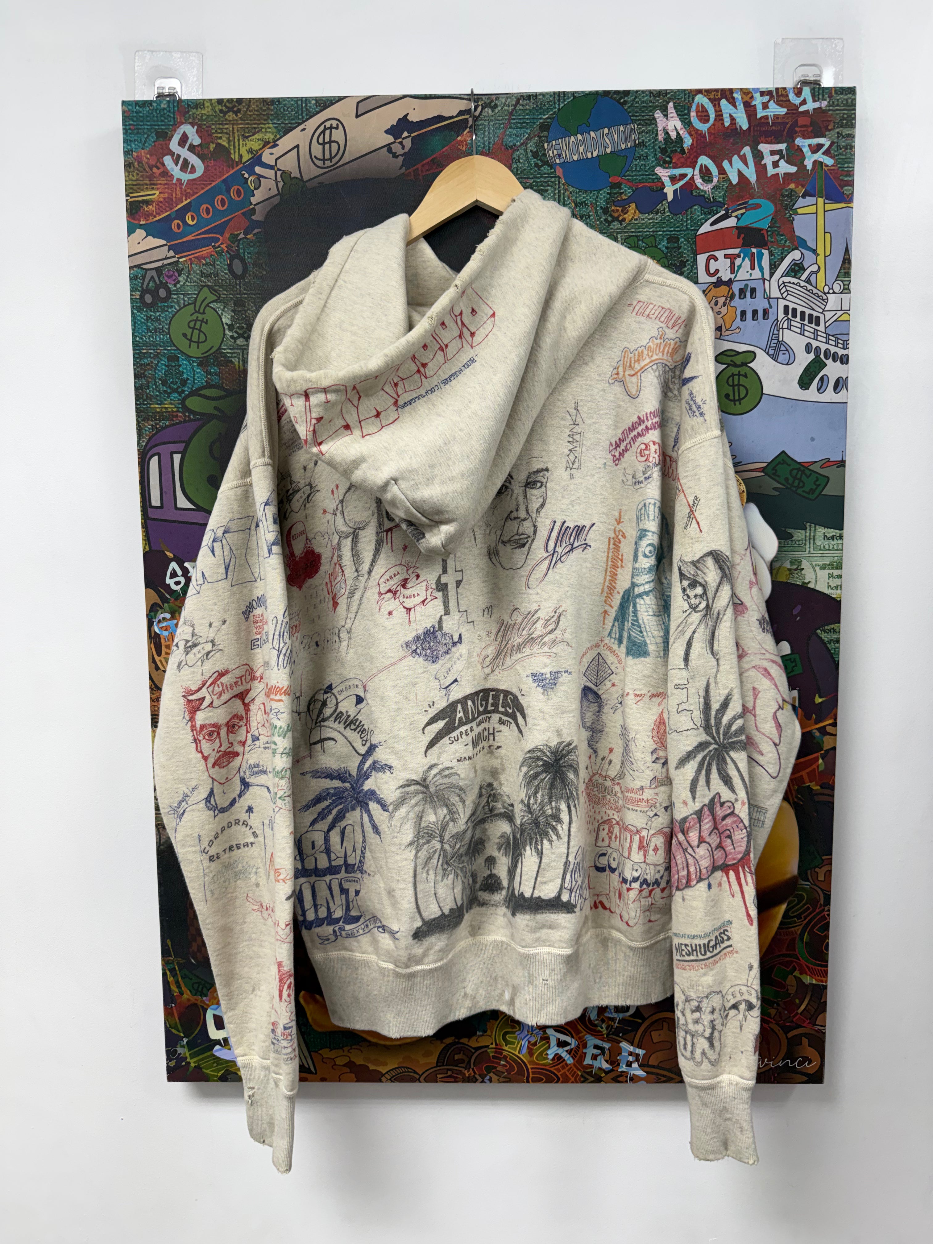 Saint Michael x Born N' Raised Cream LA Studded Hoodie
