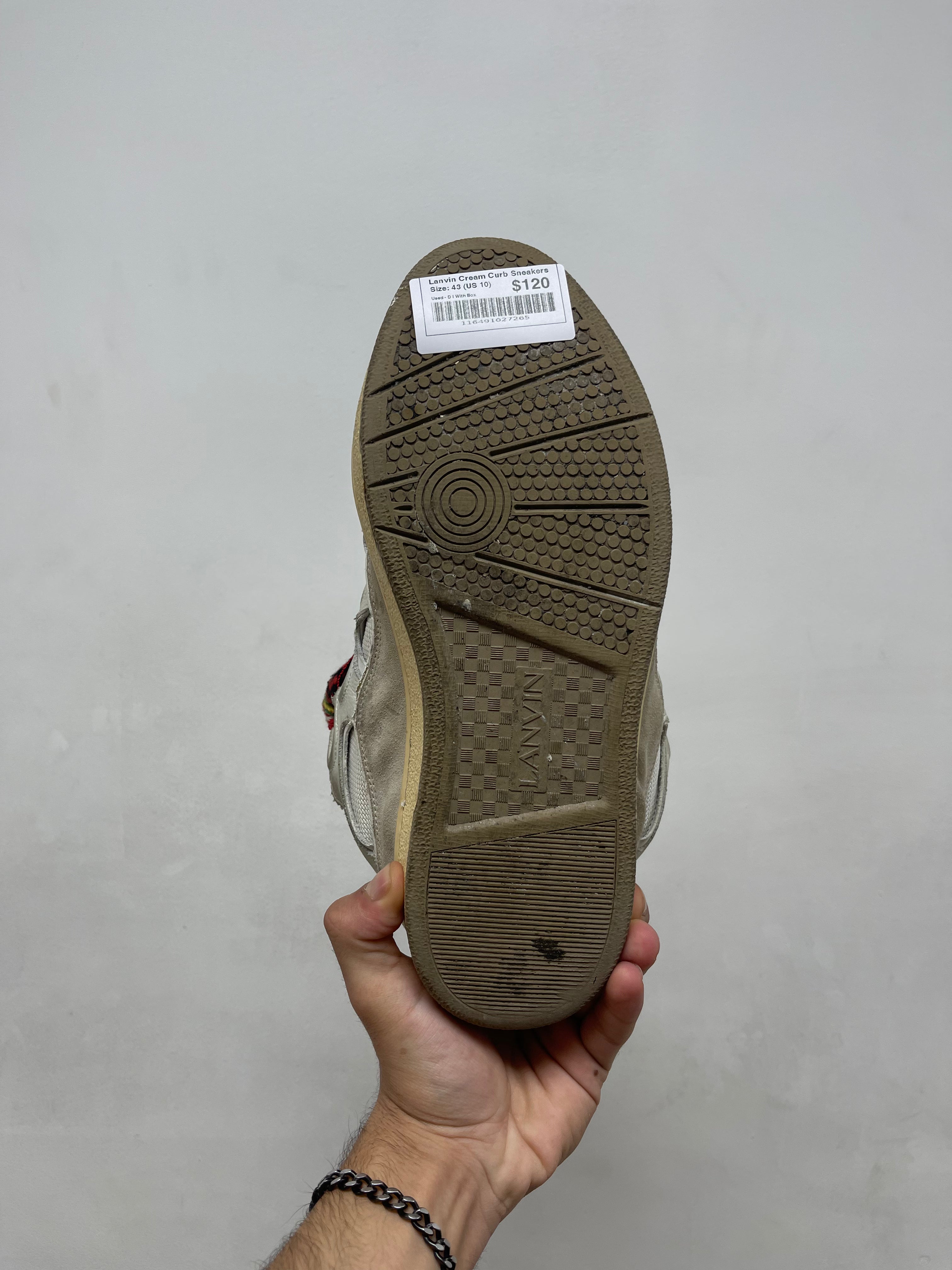 Lanvin Cream Curb Sneakers