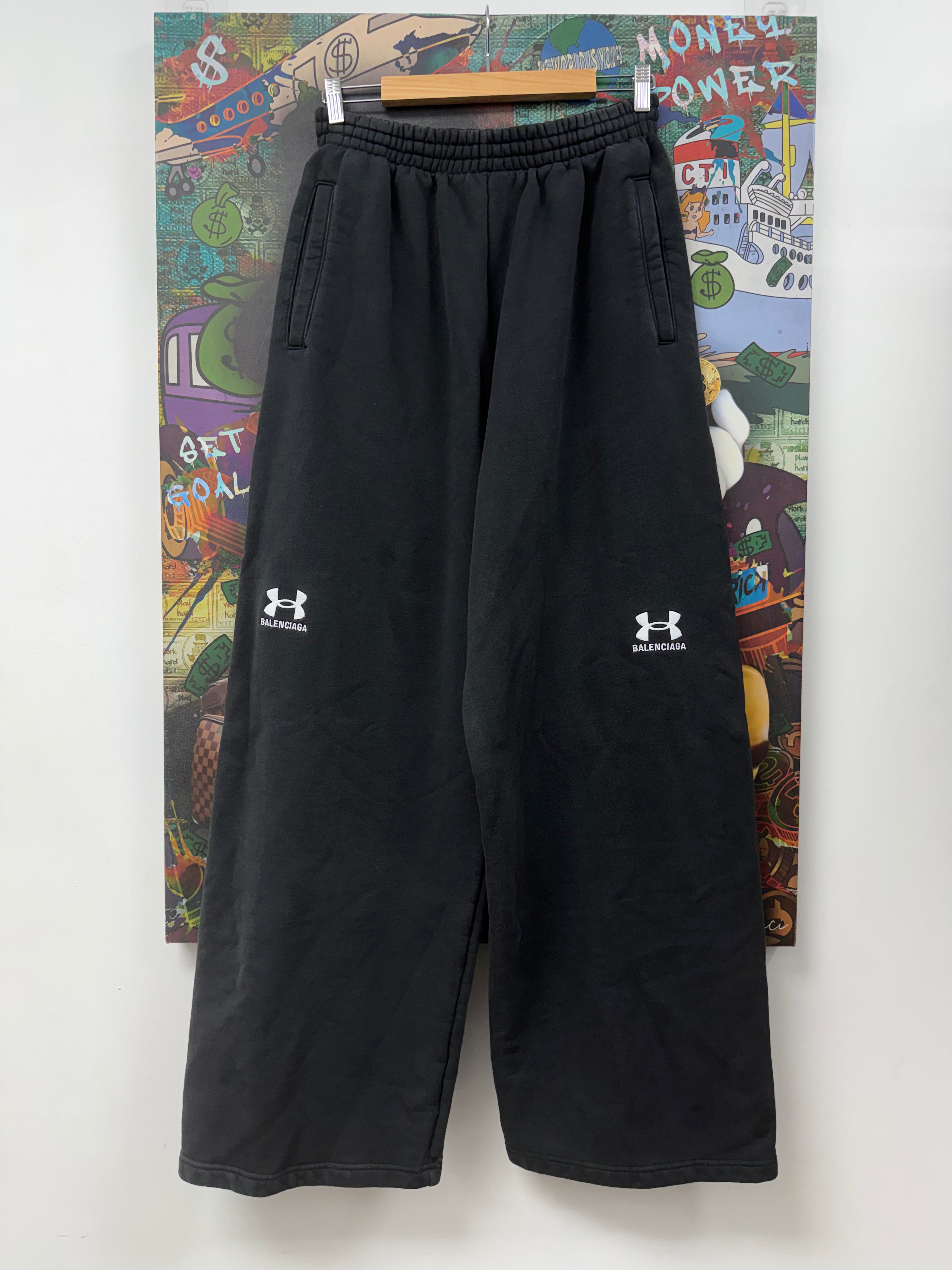 Balenciaga x Under Armor Black Straight Leg Sweats
