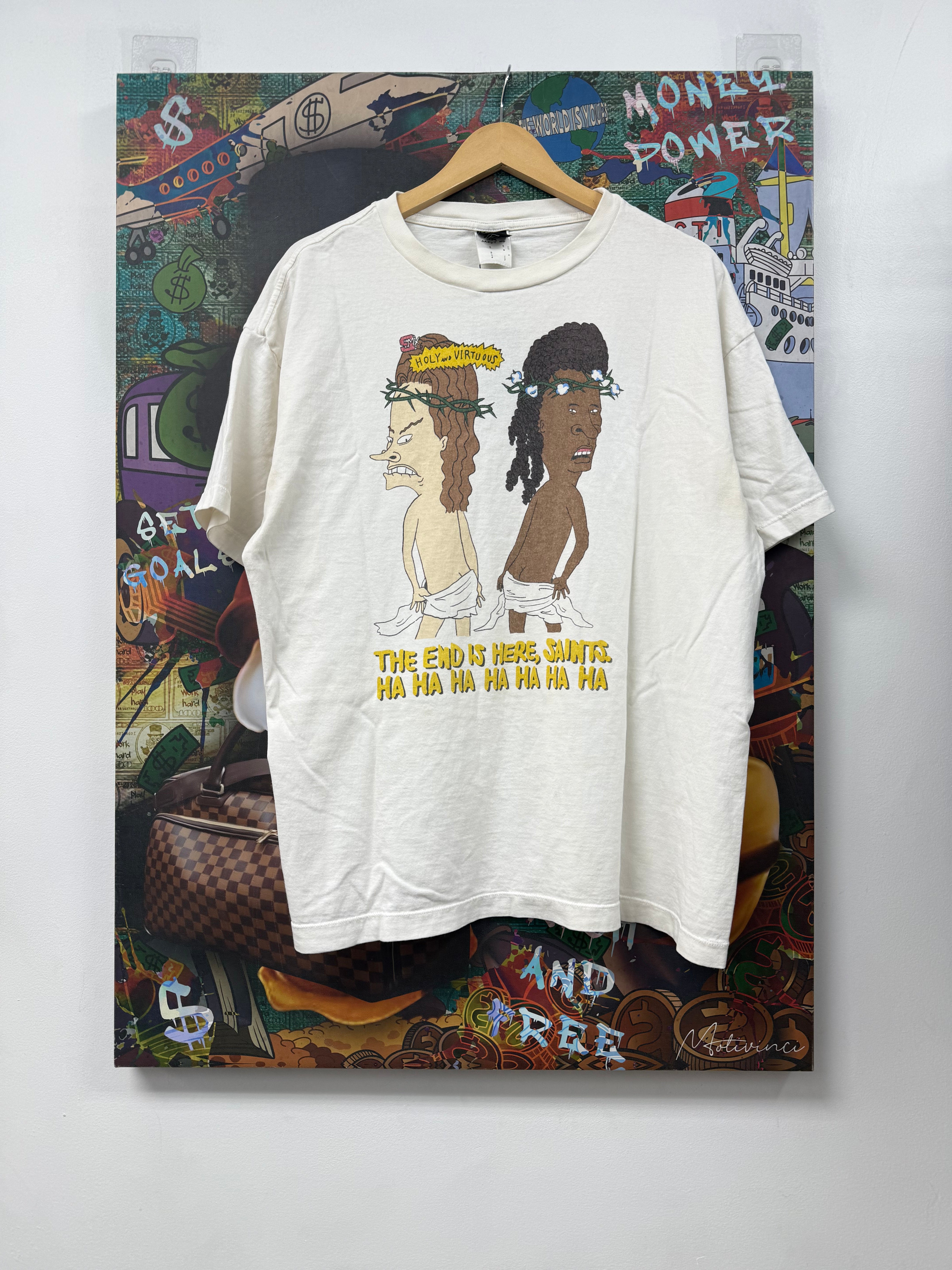Saint Michael Beavers And Butthead Denim Tears White Tee