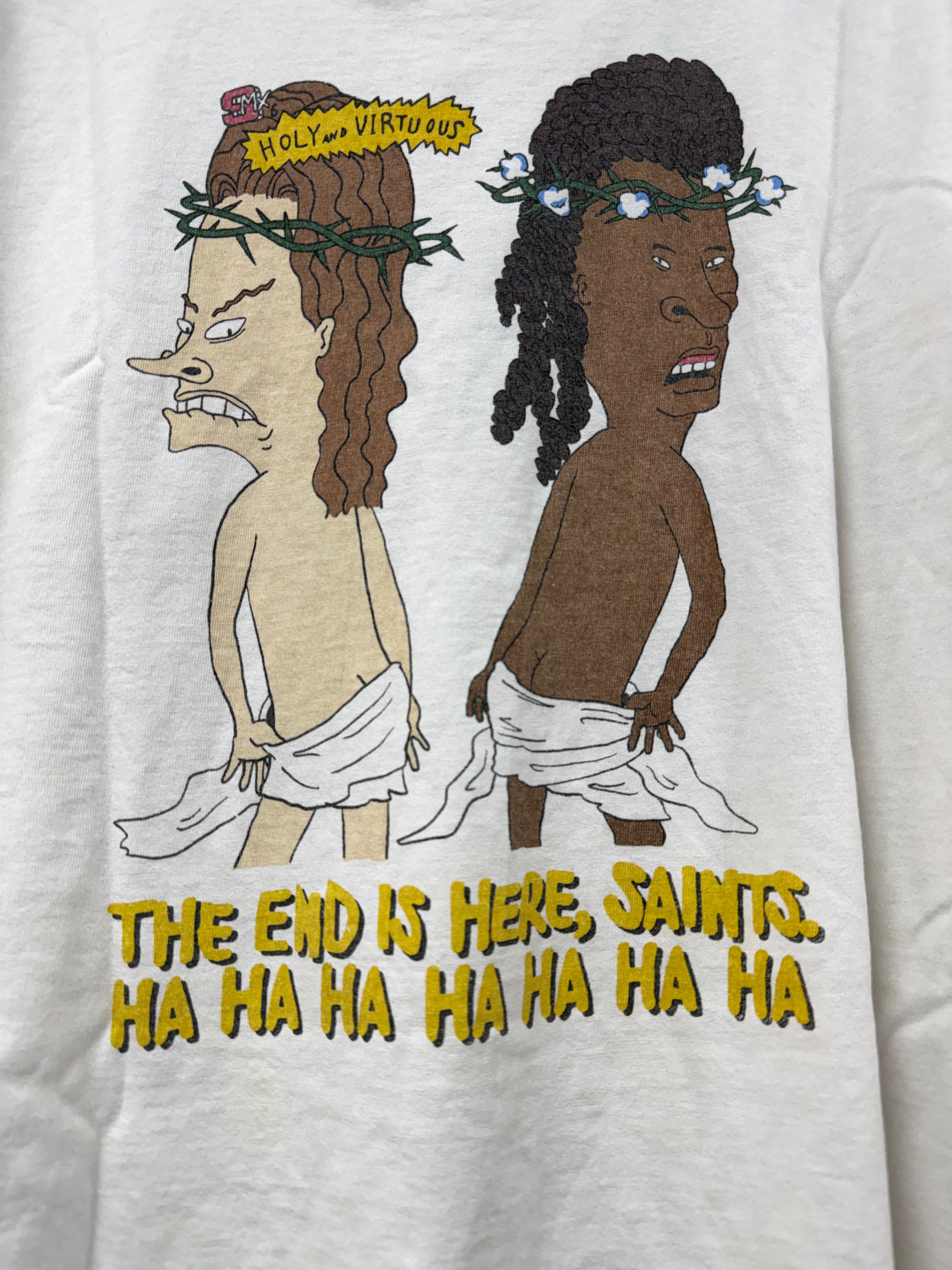 Saint Michael Beavers And Butthead Denim Tears White Tee