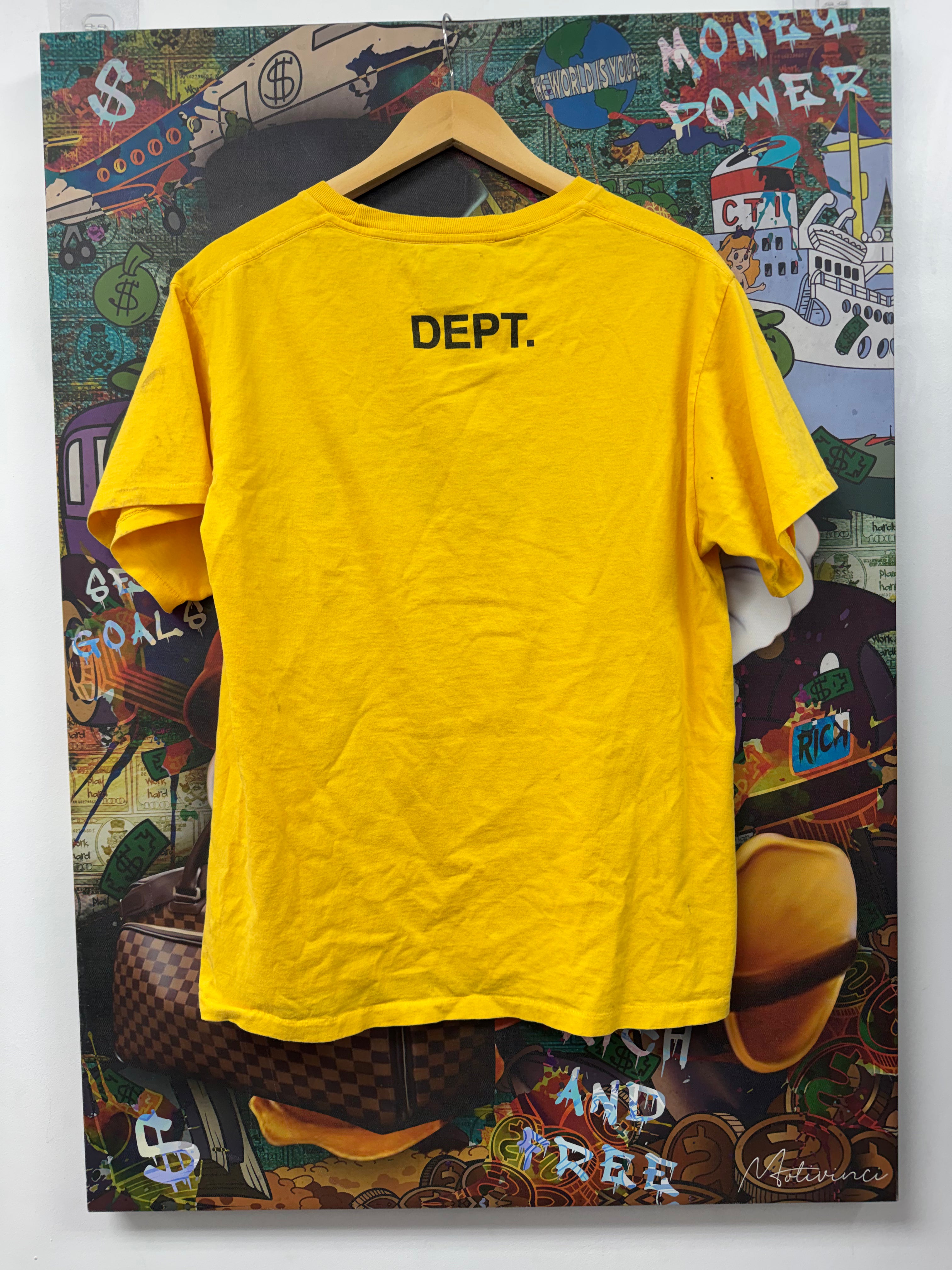 Gallery Dept Yellow Black Chest Logo Tee