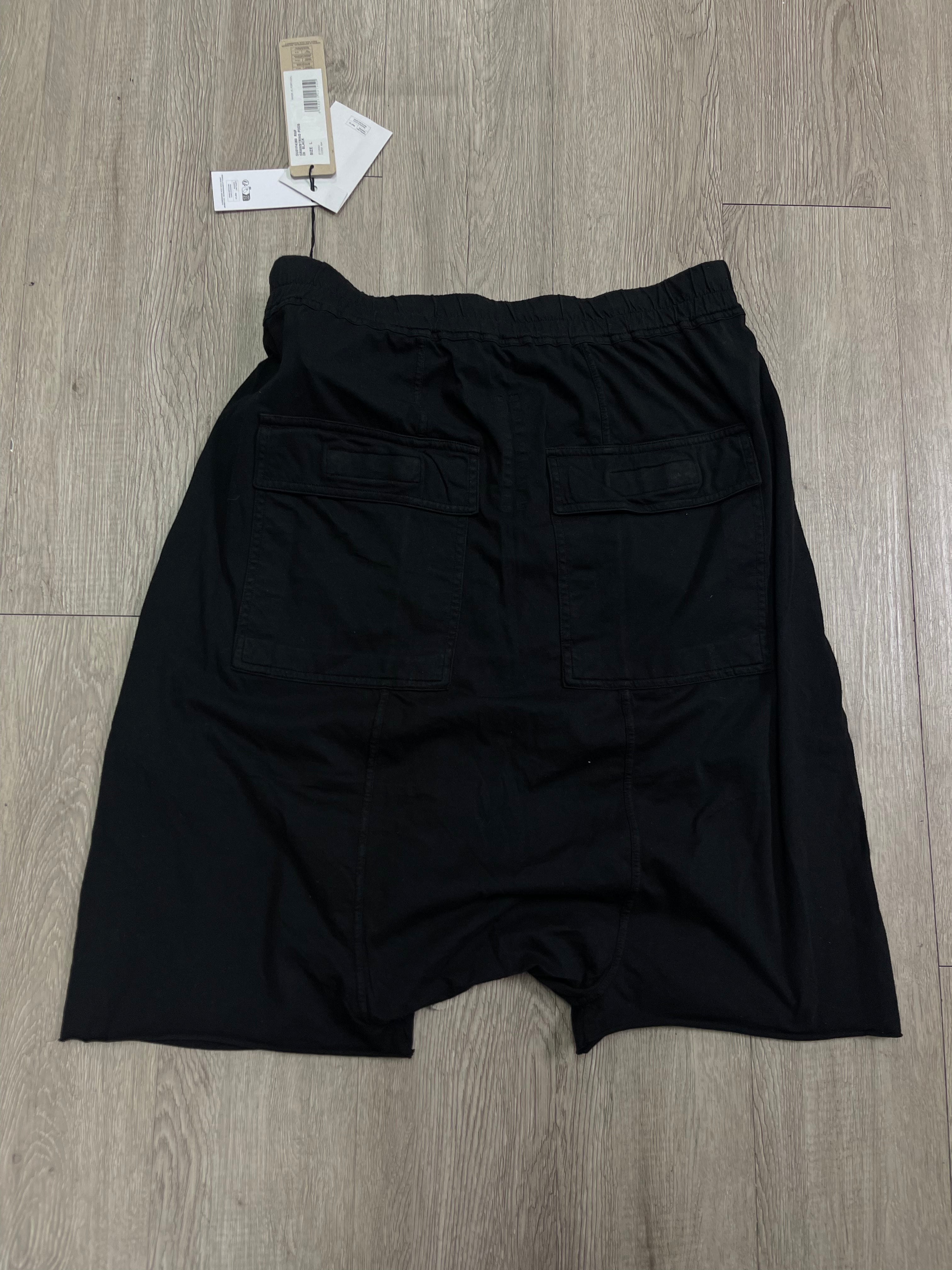 Rick Owens Black Drawstring Pods Shorts
