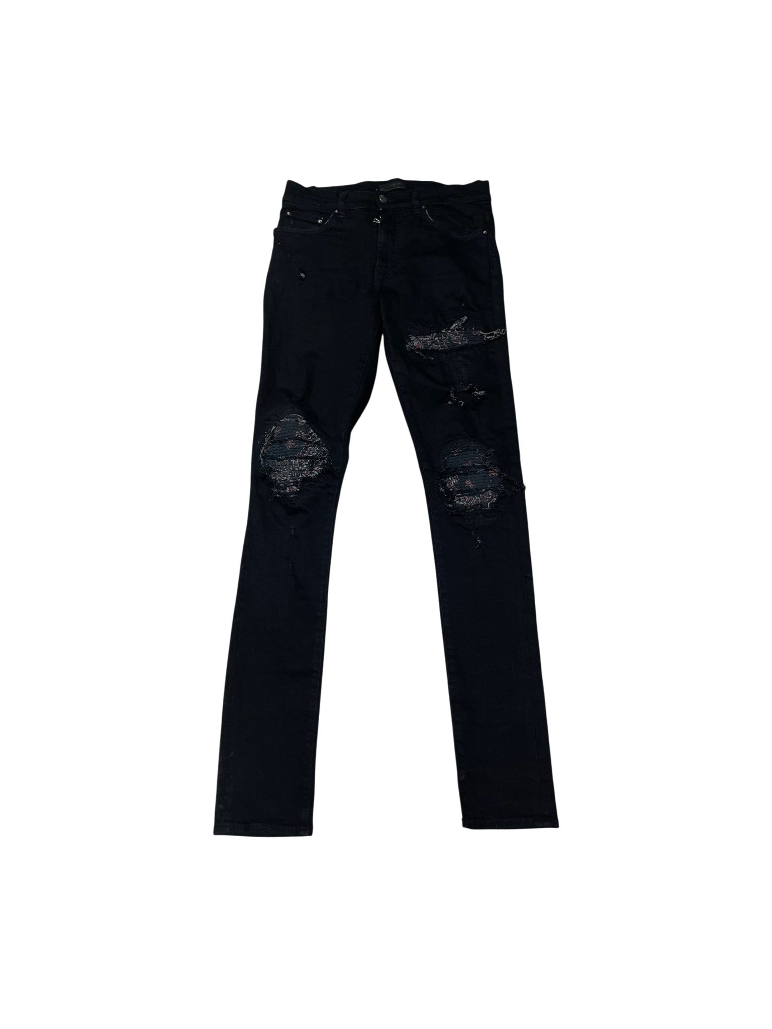 Amiri "MX1" Paisley (Zipper) Black & Red Jeans