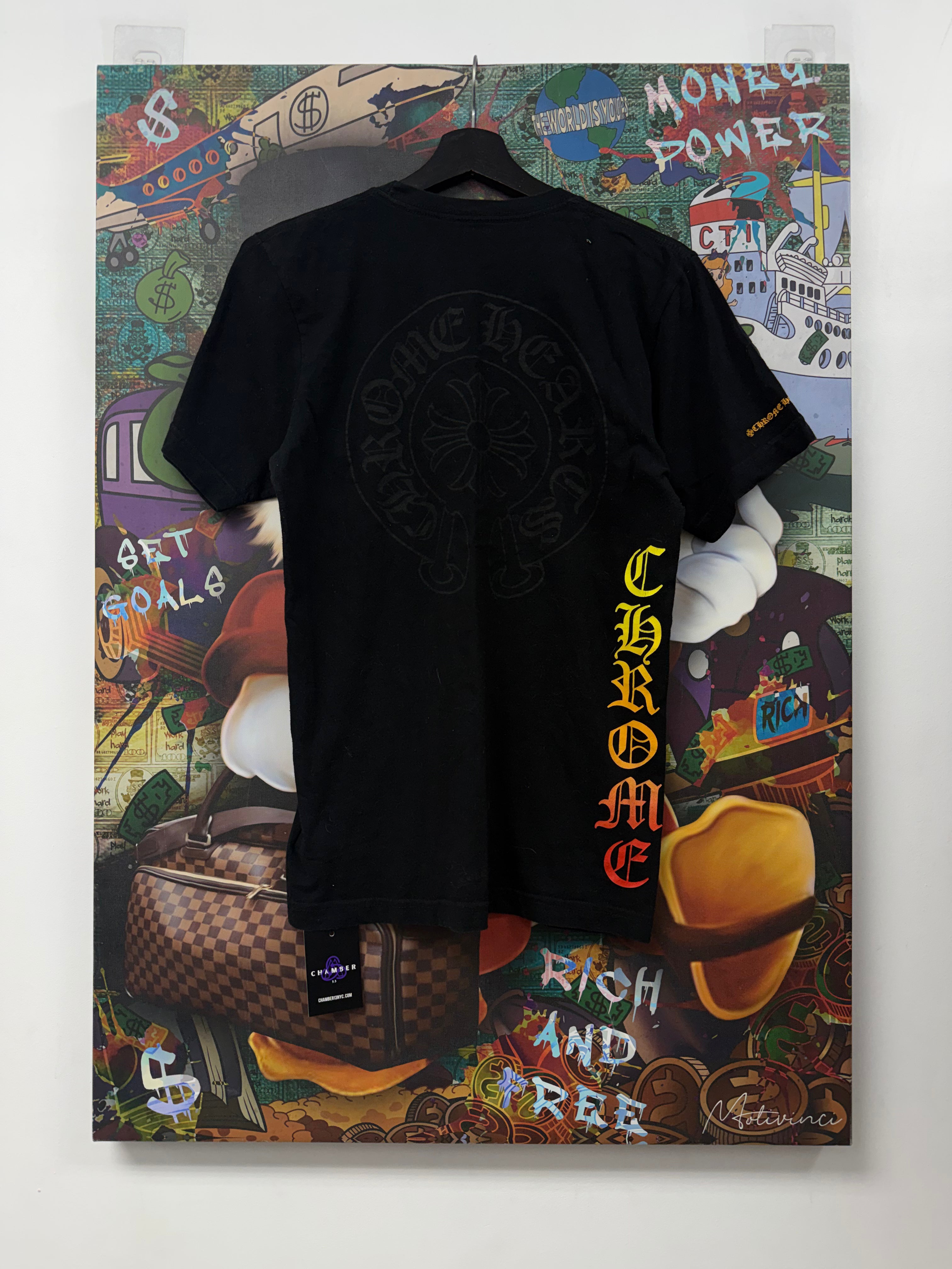 Chrome Hearts Black Tonal Neck Horseshoe Gradient Tee