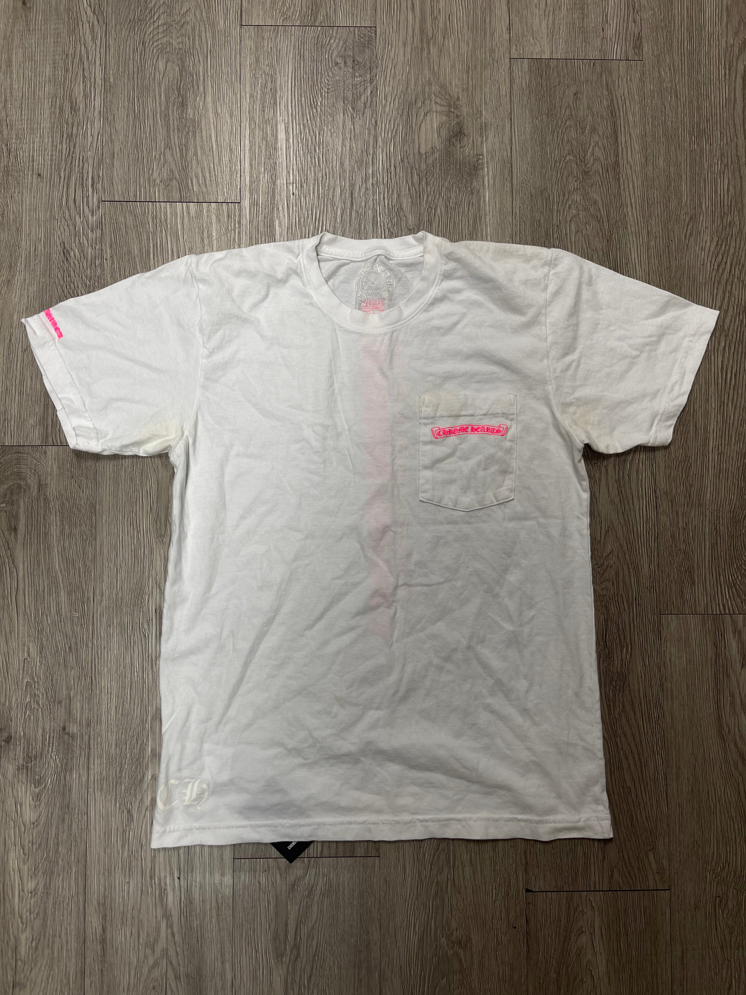 Chrome Hearts White Pink Vertical Tee
