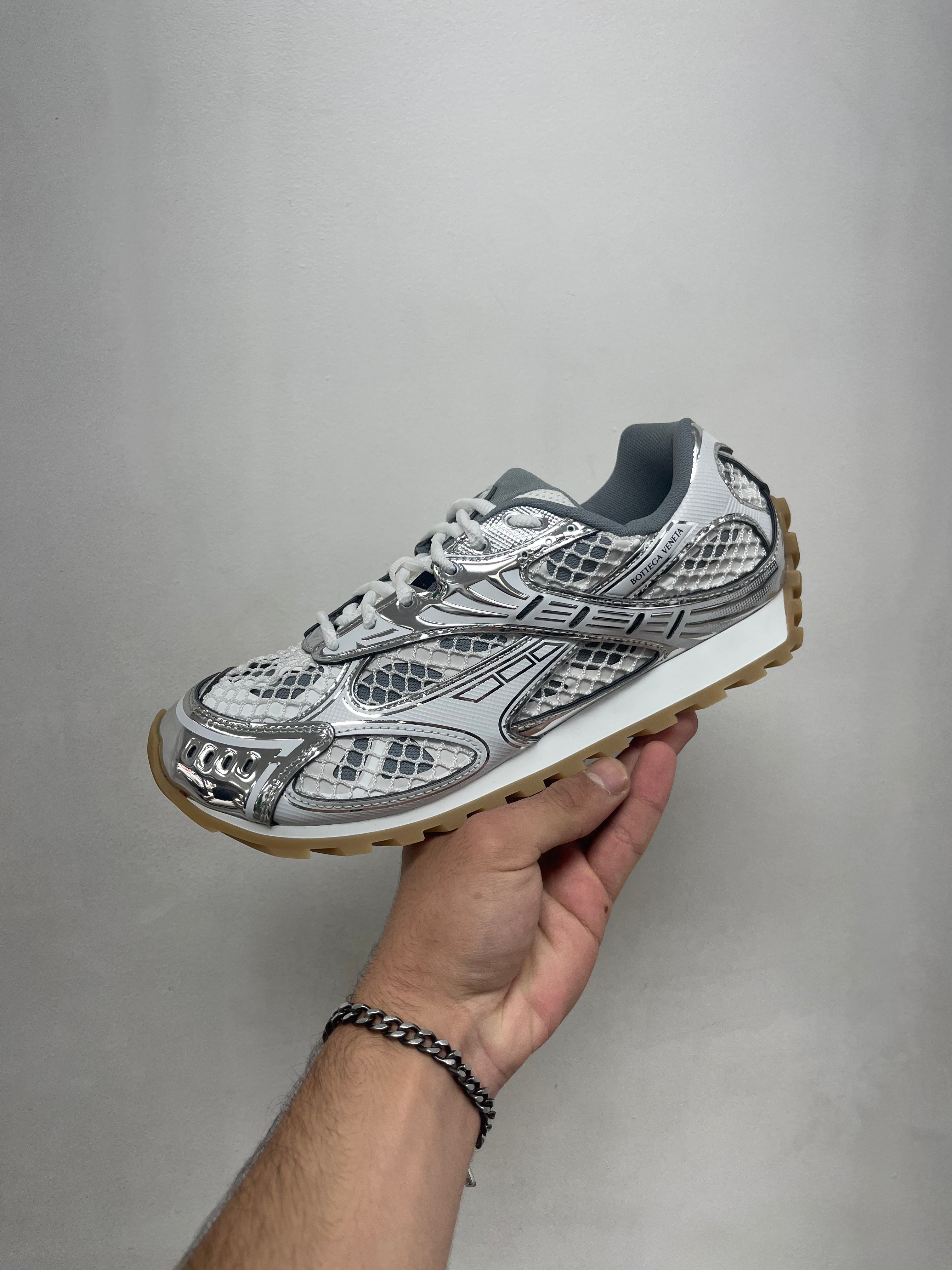 Bottega Veneta Silver Orbit Sneakers