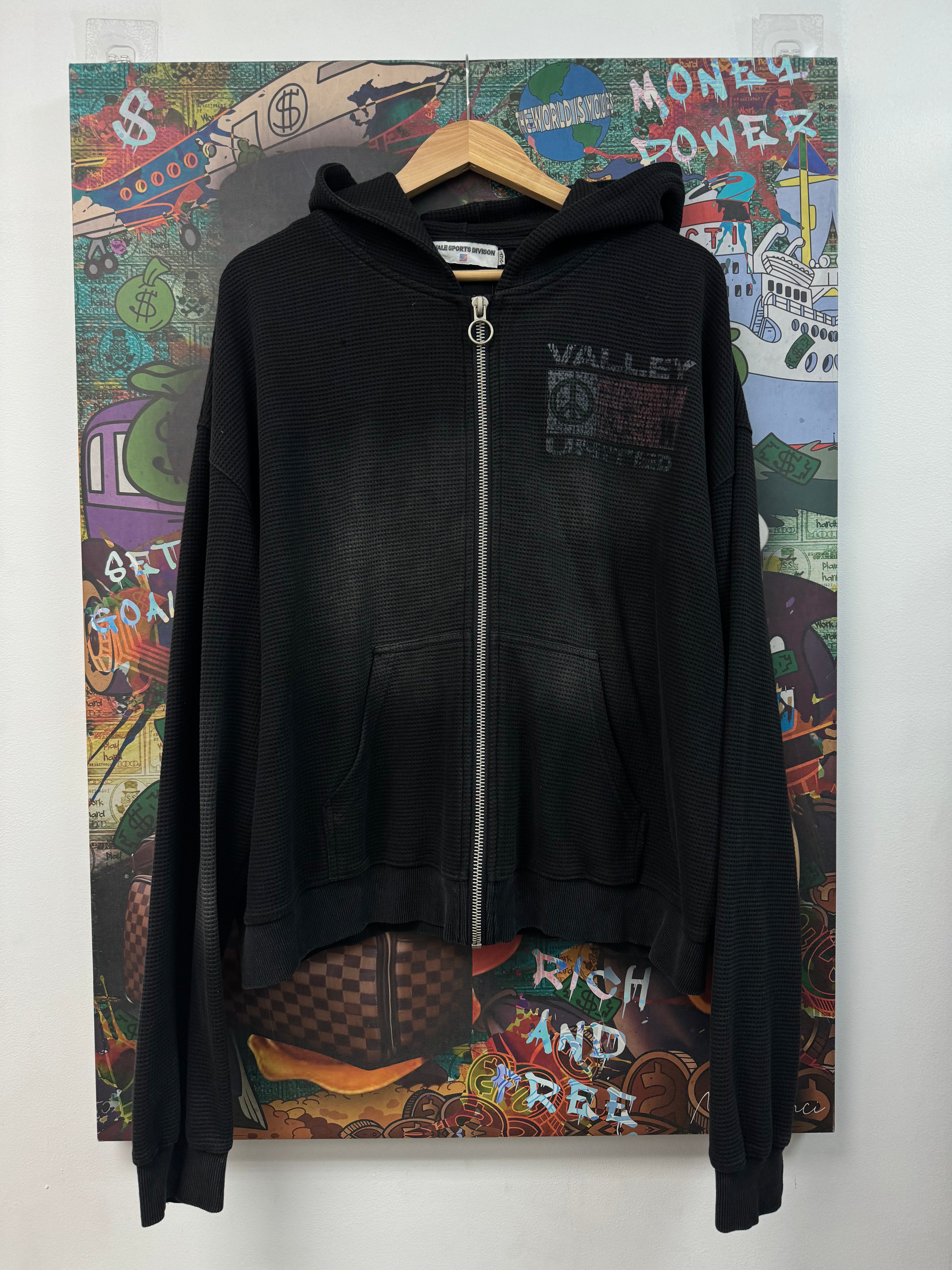 Vale Black United Thermal Zip Up Hoodie
