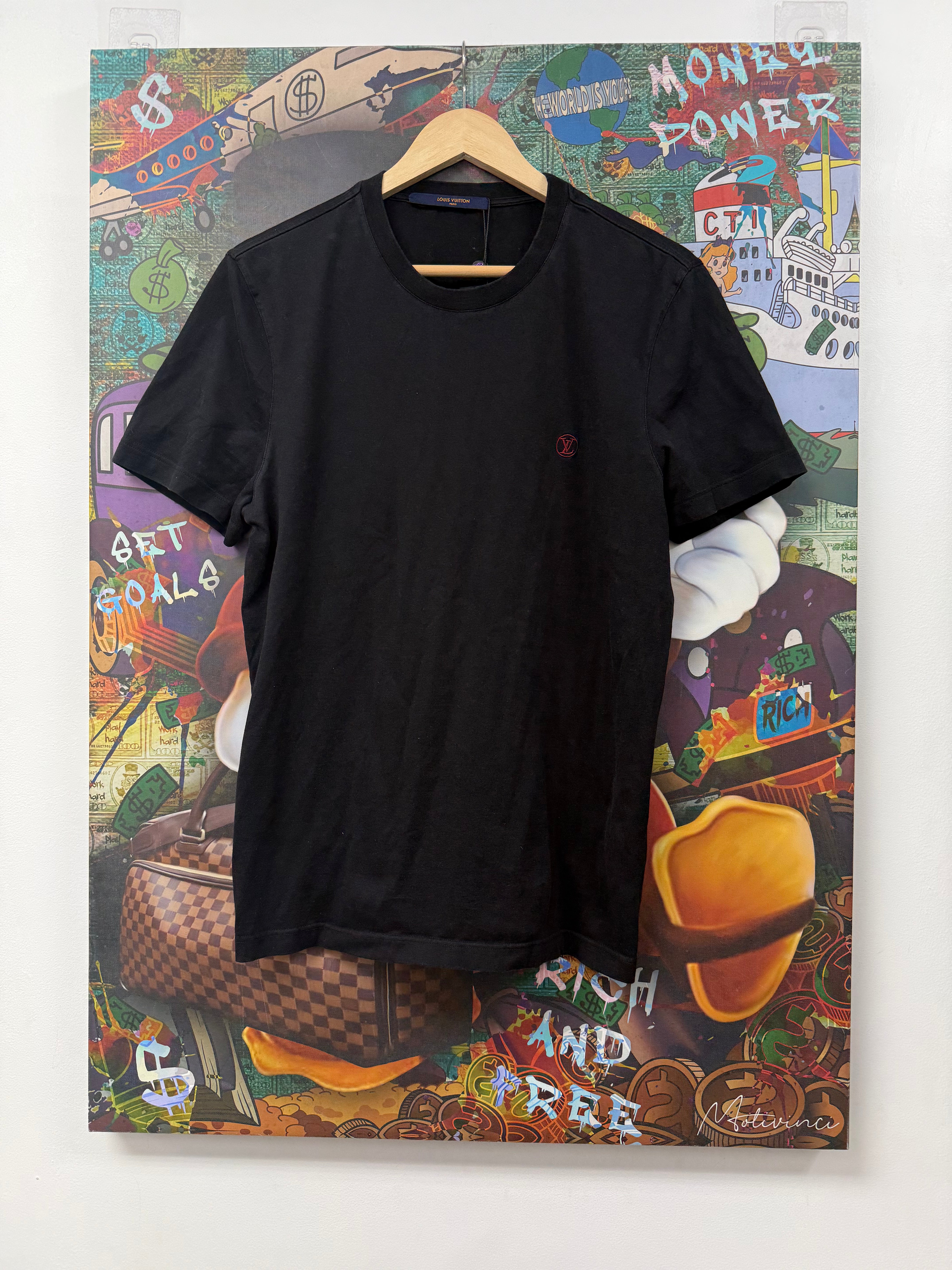Louis Vuitton Black Red Staple Edition Tee