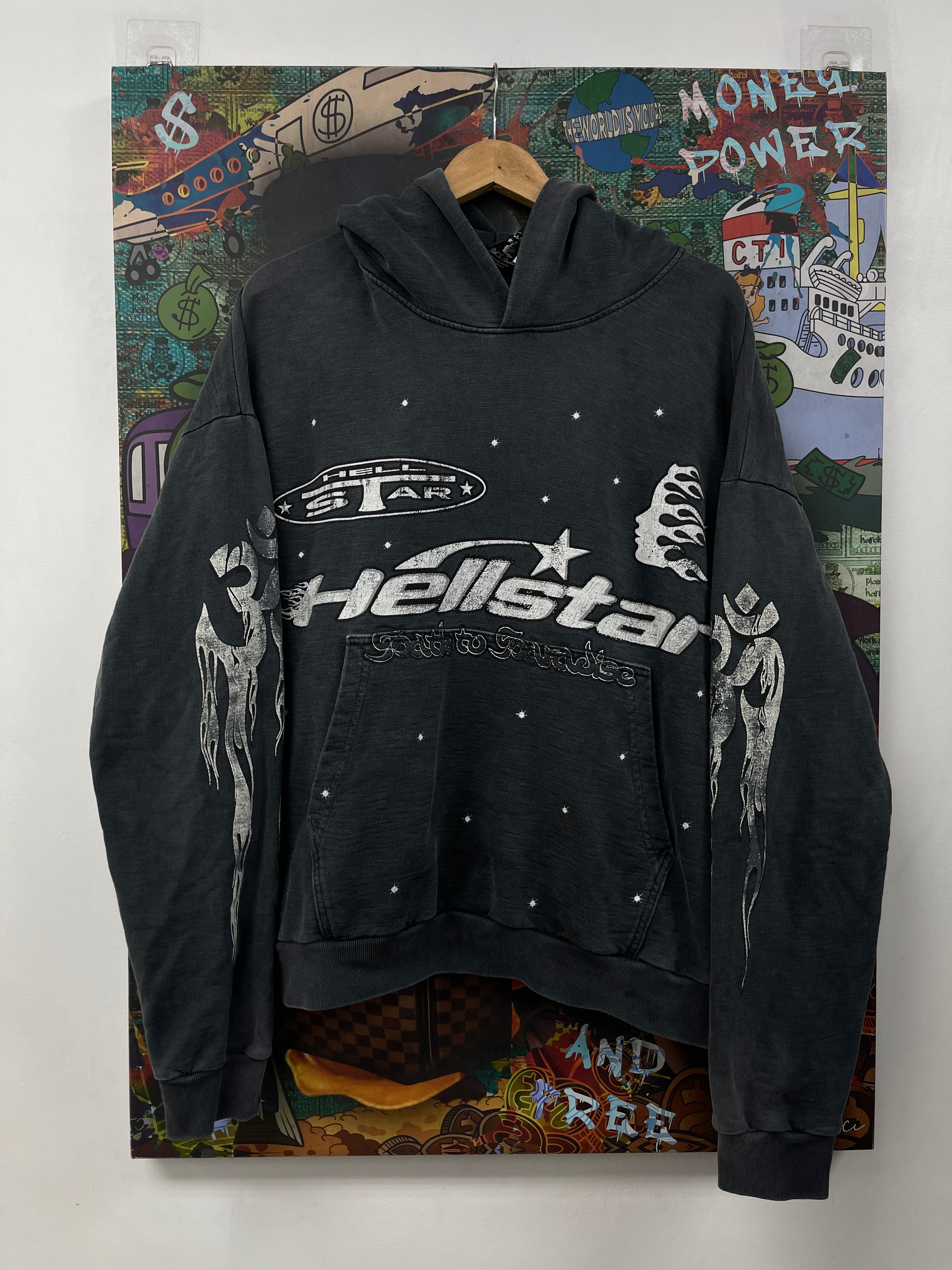 Hellstar Black Wash Racer Hoodie