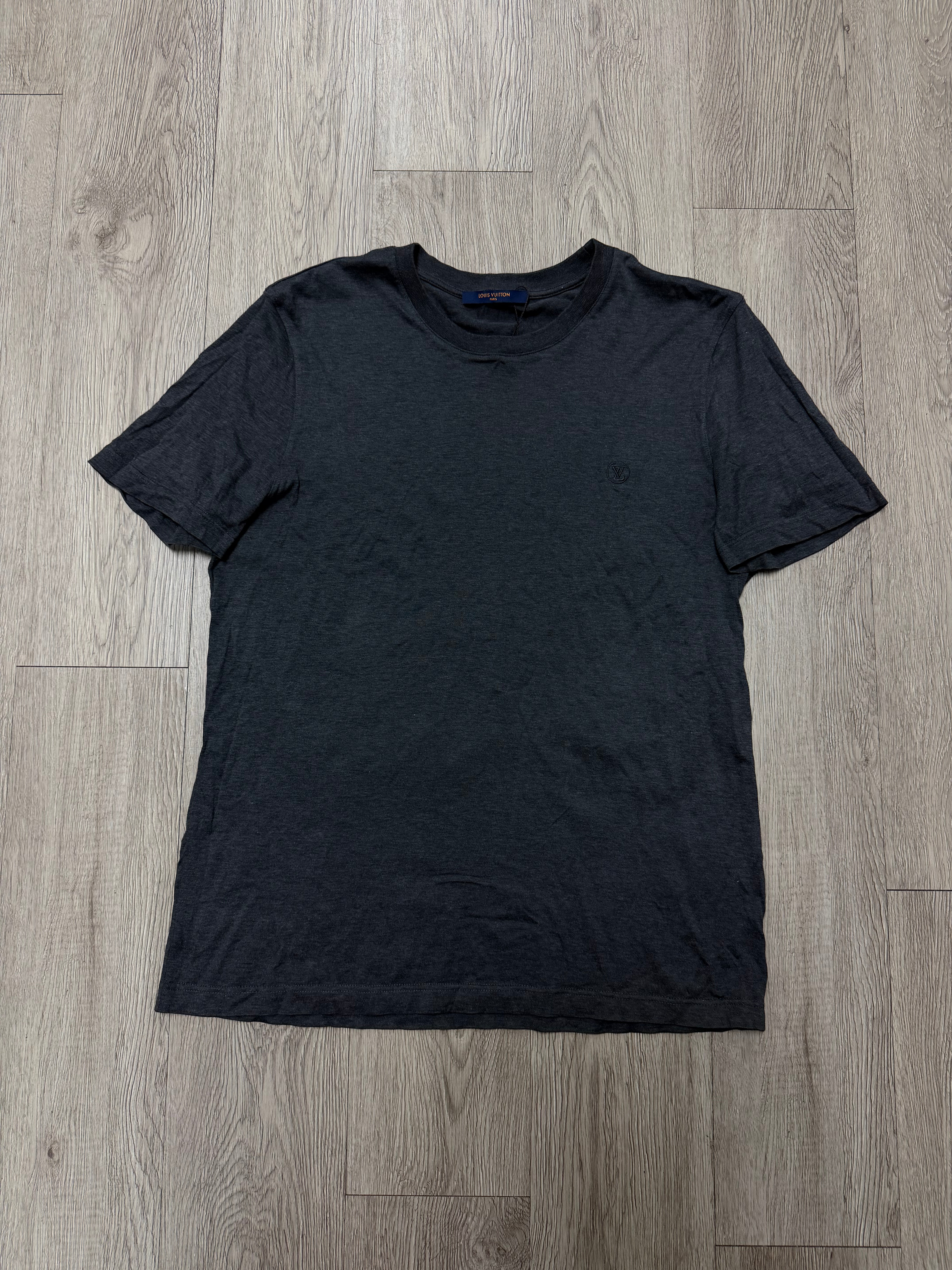 Louis Vuitton Grey Tonal Embroidered Logo Tee