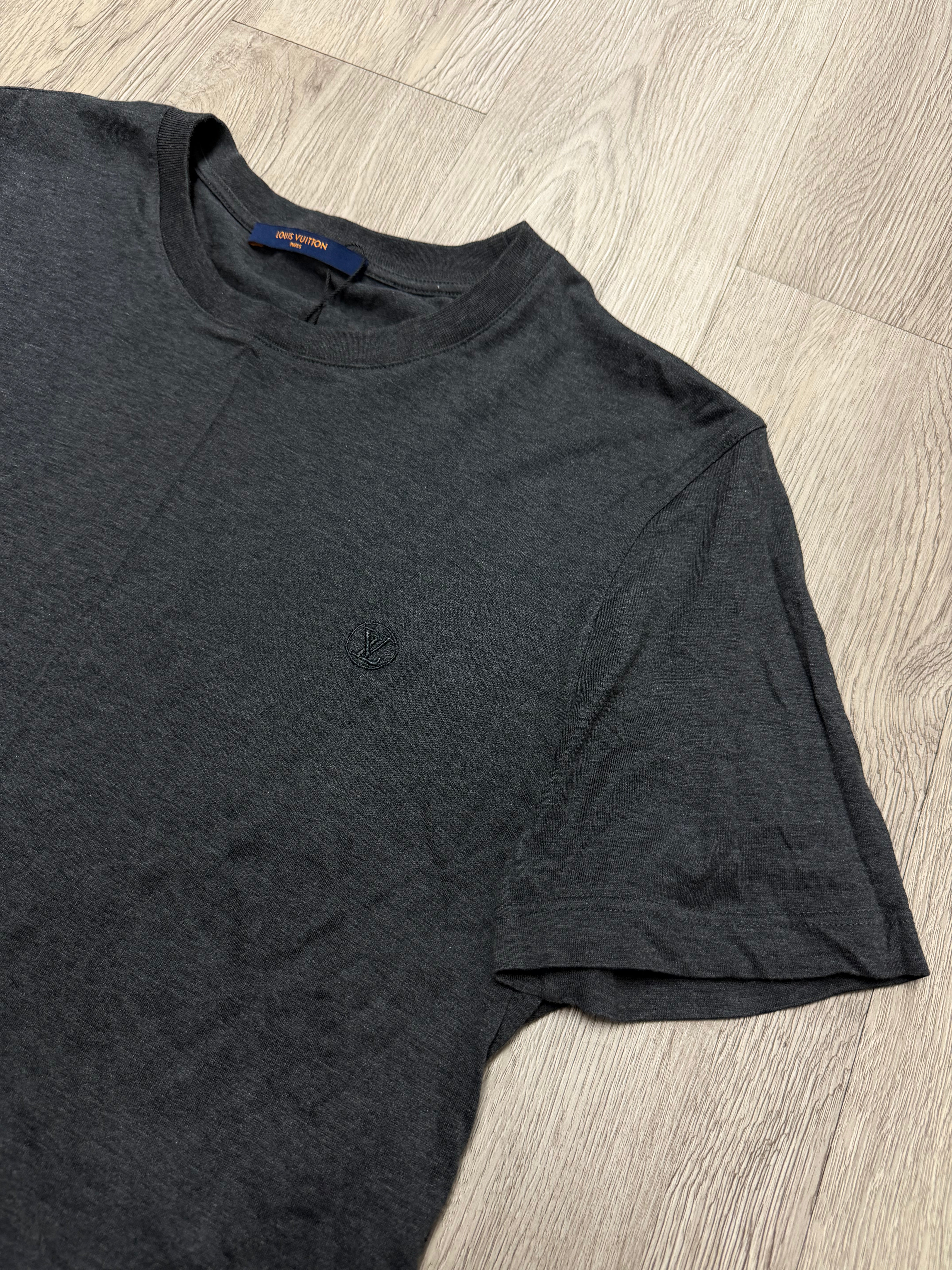 Louis Vuitton Grey Tonal Embroidered Logo Tee