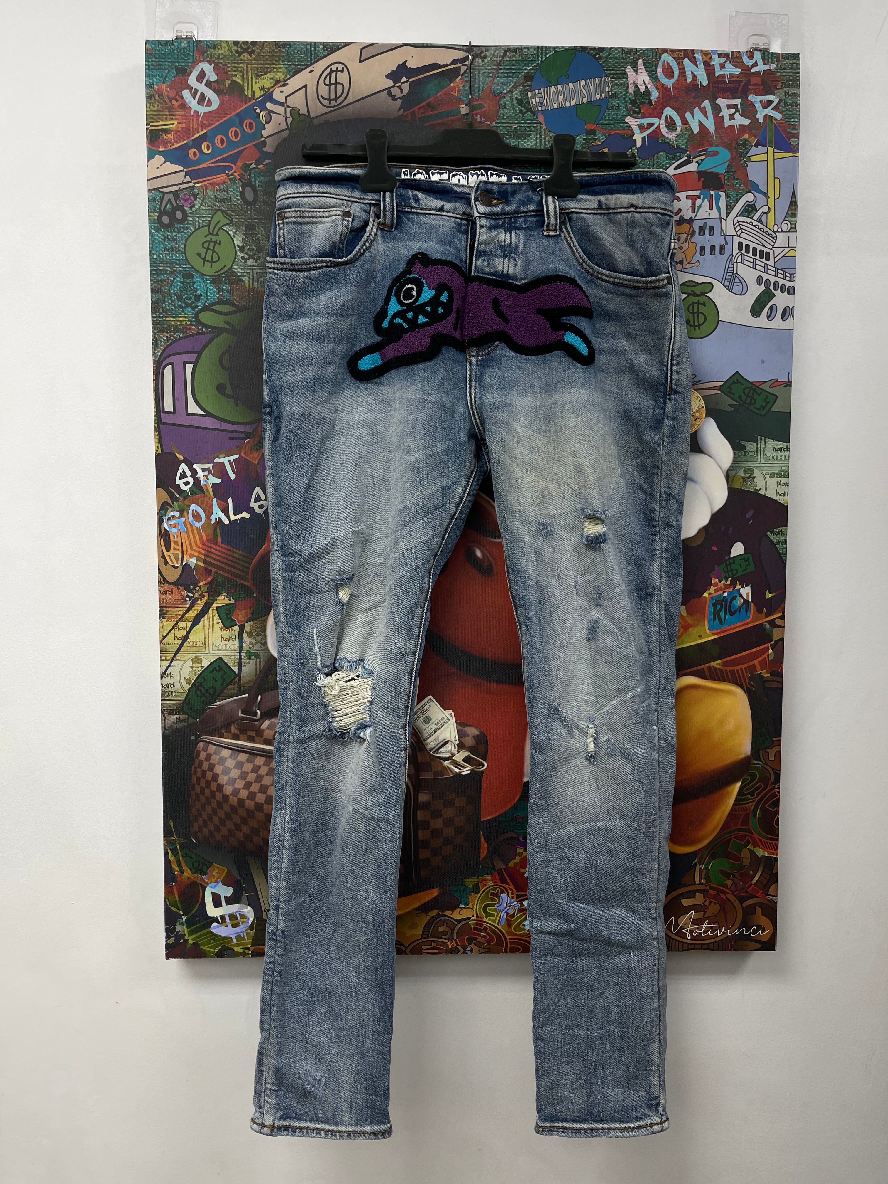 Icecream Light Wash Purple Patch Jeans