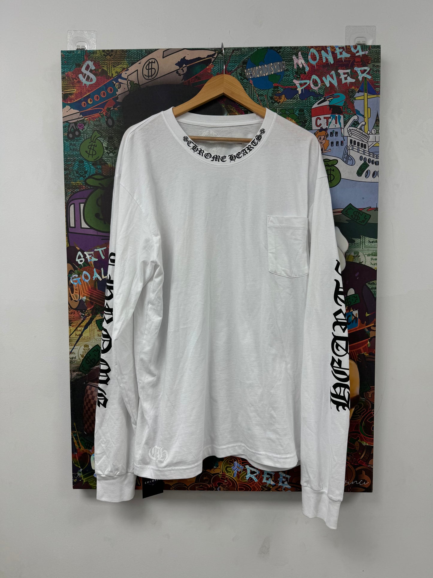 Chrome Hearts Neck Logo LS White XXL New