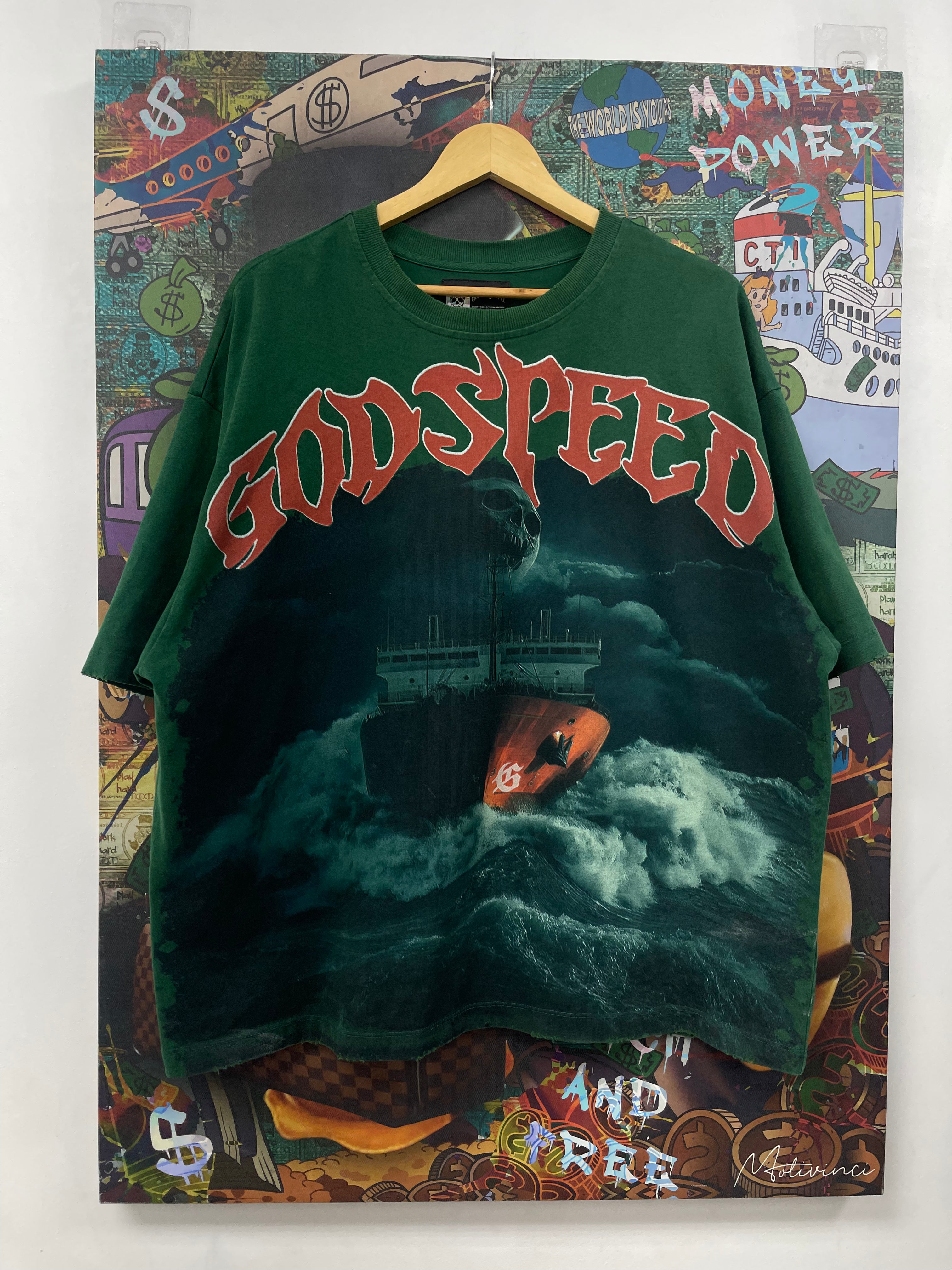 Godspeed Green Sea Sick Tee