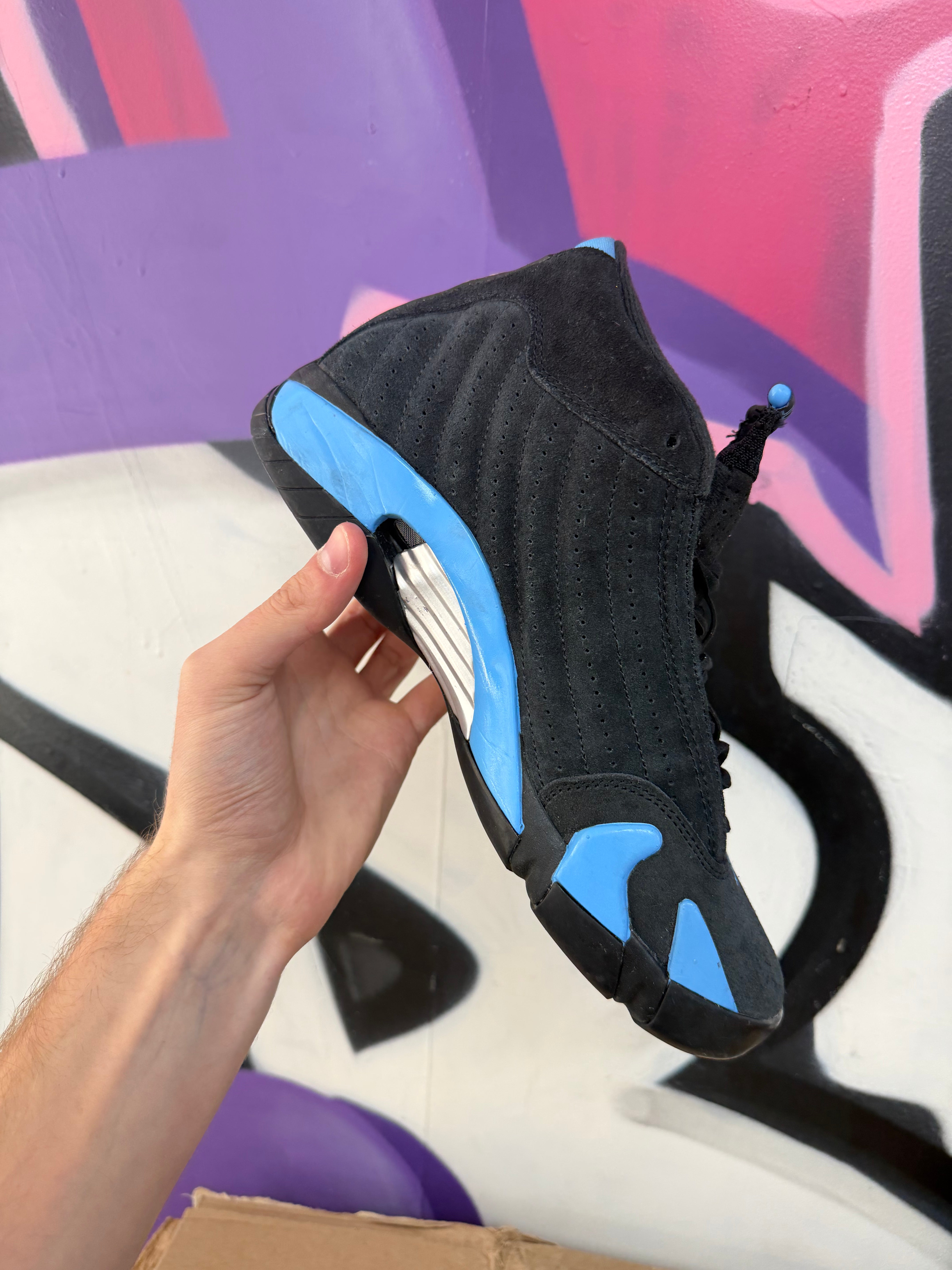 Jordan 14 Black University Blue Sneakers
