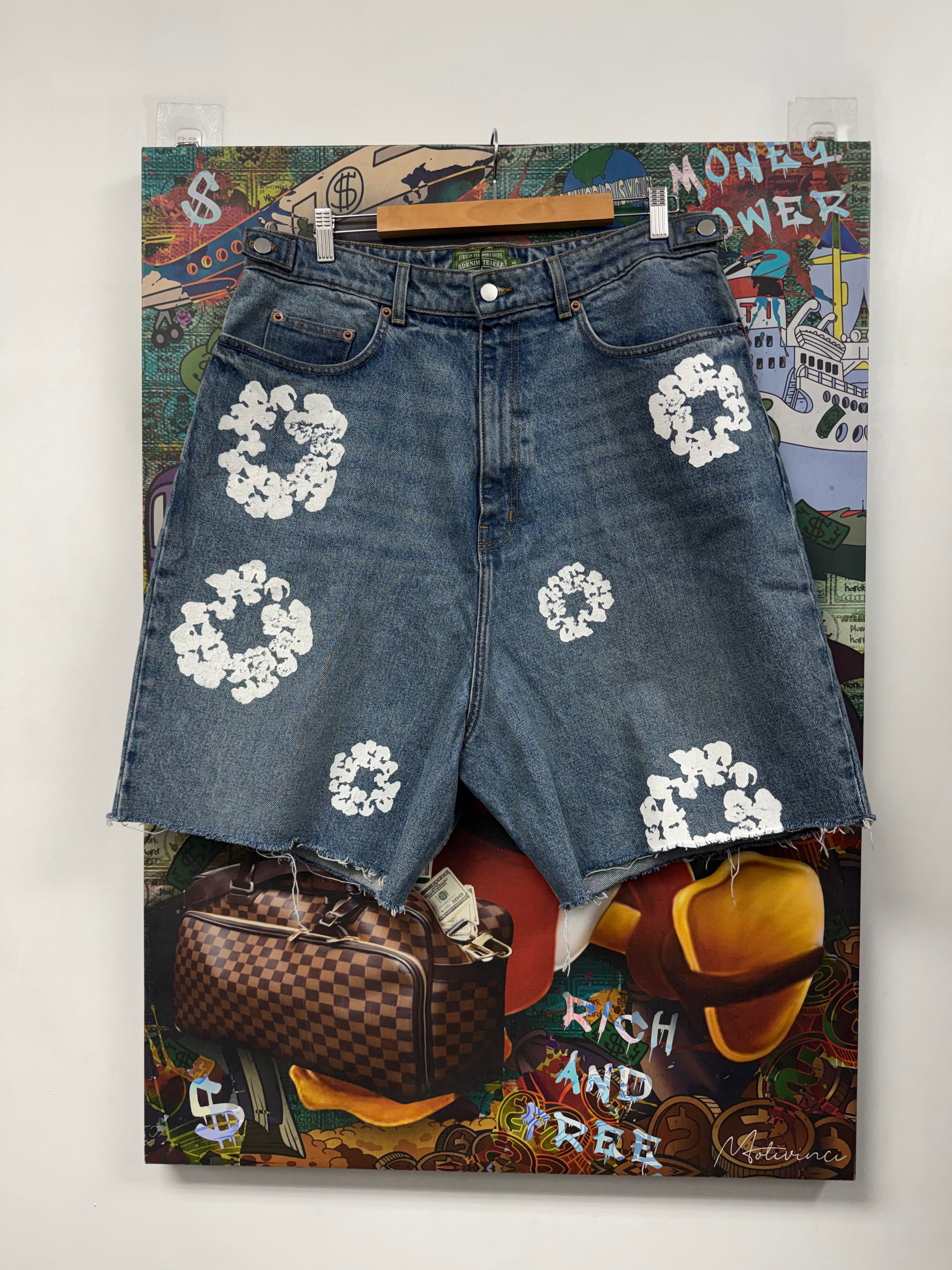 Denim Tears Light Wash Wreath Jean Shorts