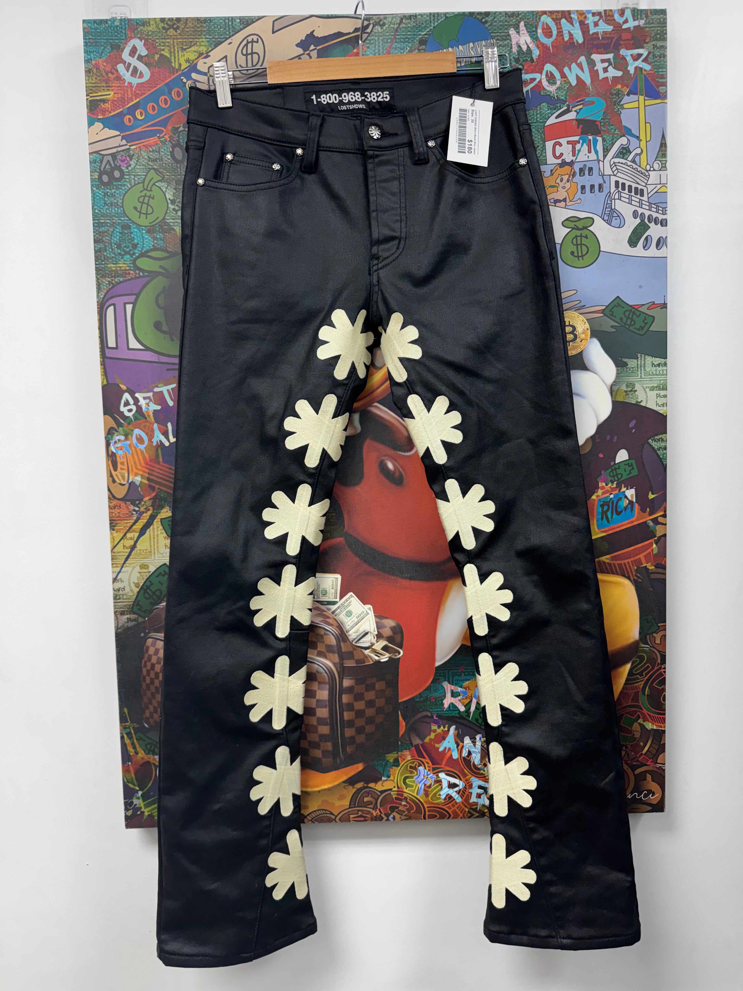 LOST SHDWS Black Bone Wax Jeans