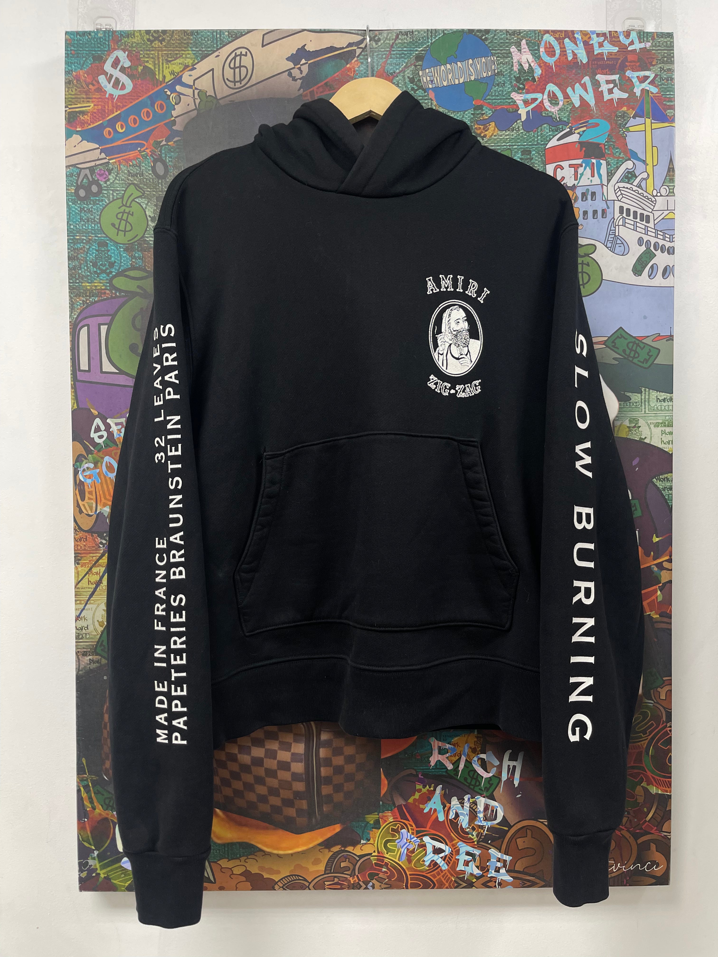 Amiri Black Zig Zag Hoodie