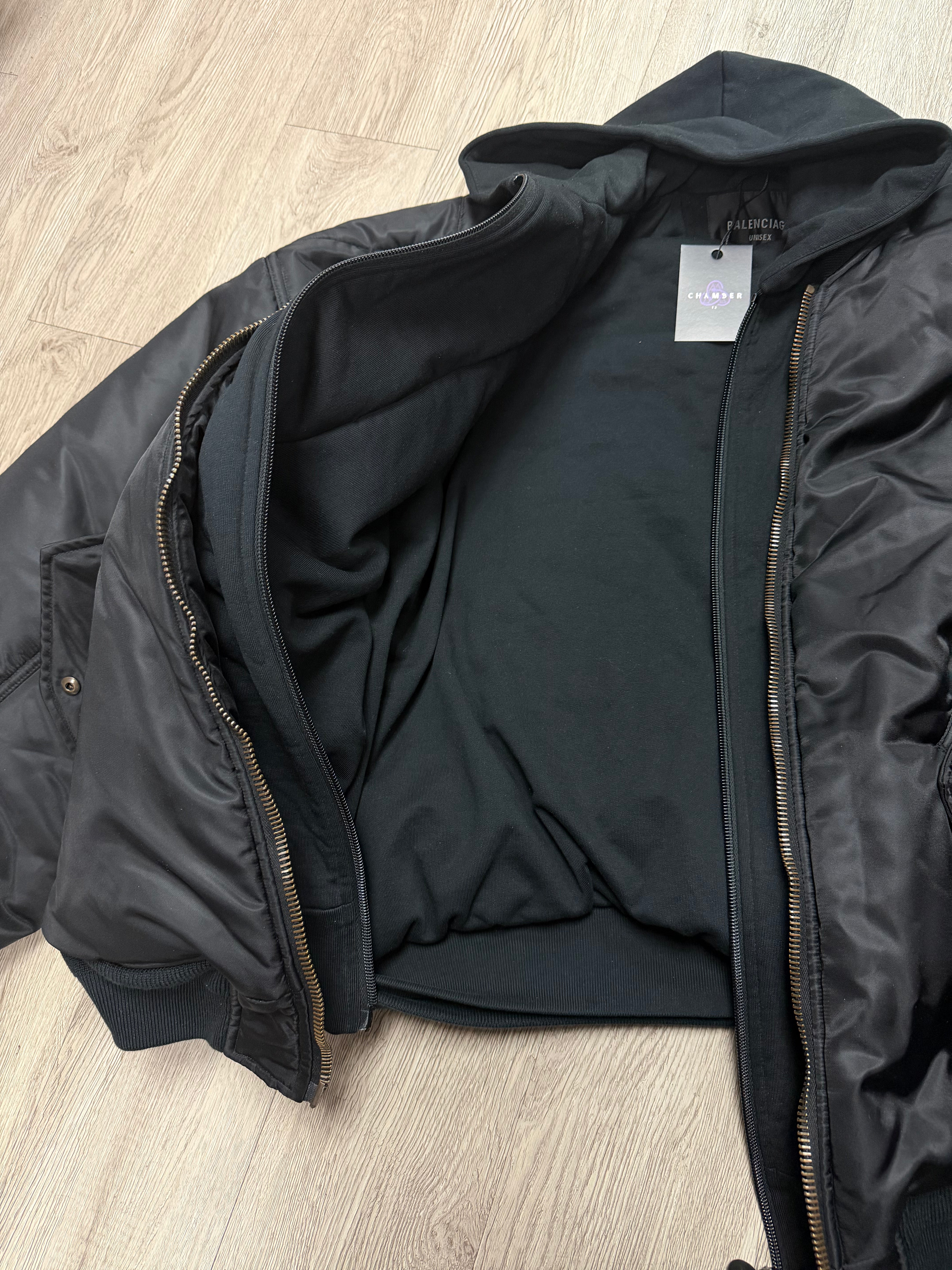 Balenciaga Black All In Hybrid (2) Bomber Jacket