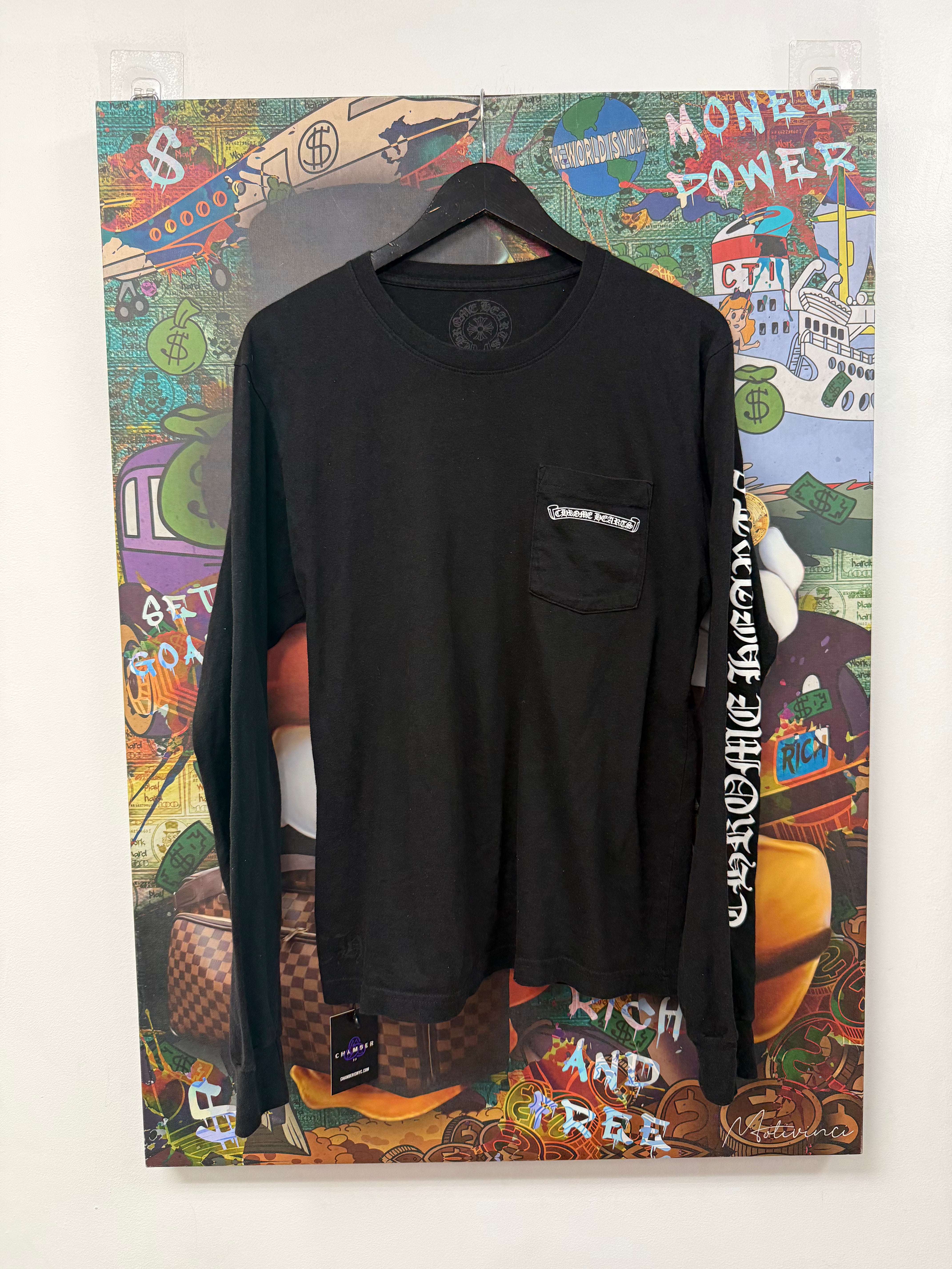 Chrome Hearts Black Scroll Logo Long Sleeve