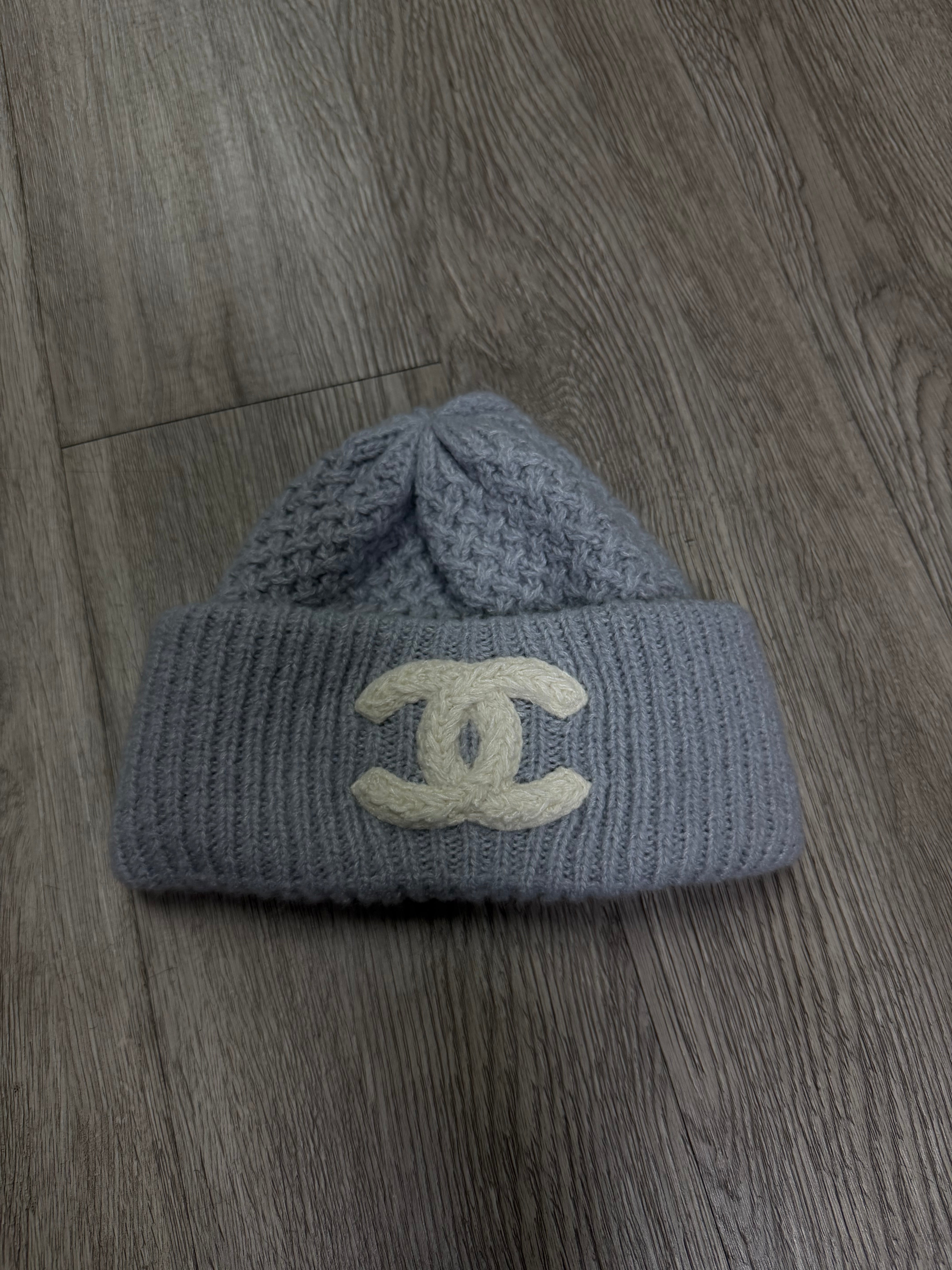 Chanel Ice Blue Cream Beanie