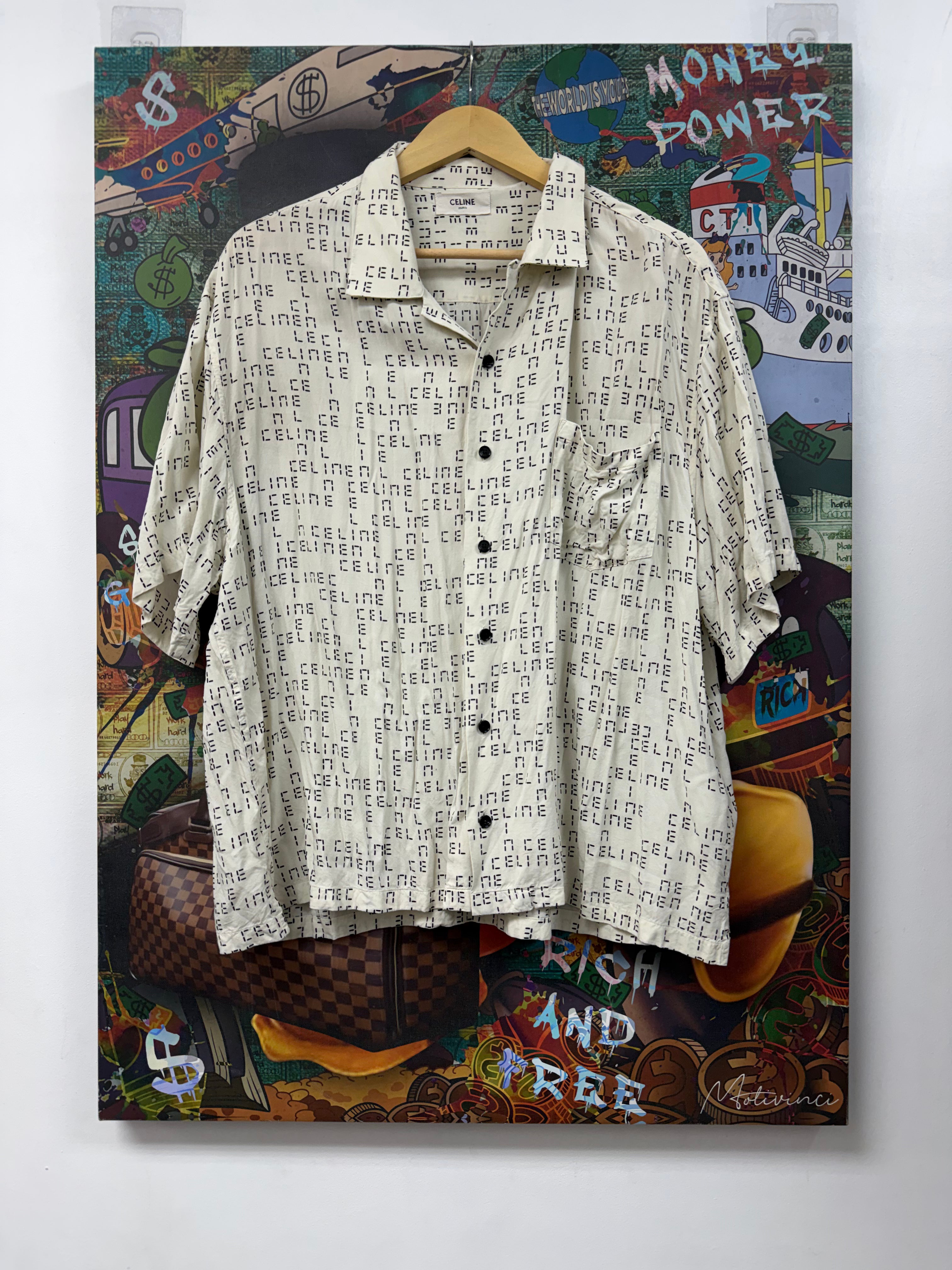 Celine Silk Monogram Button Up