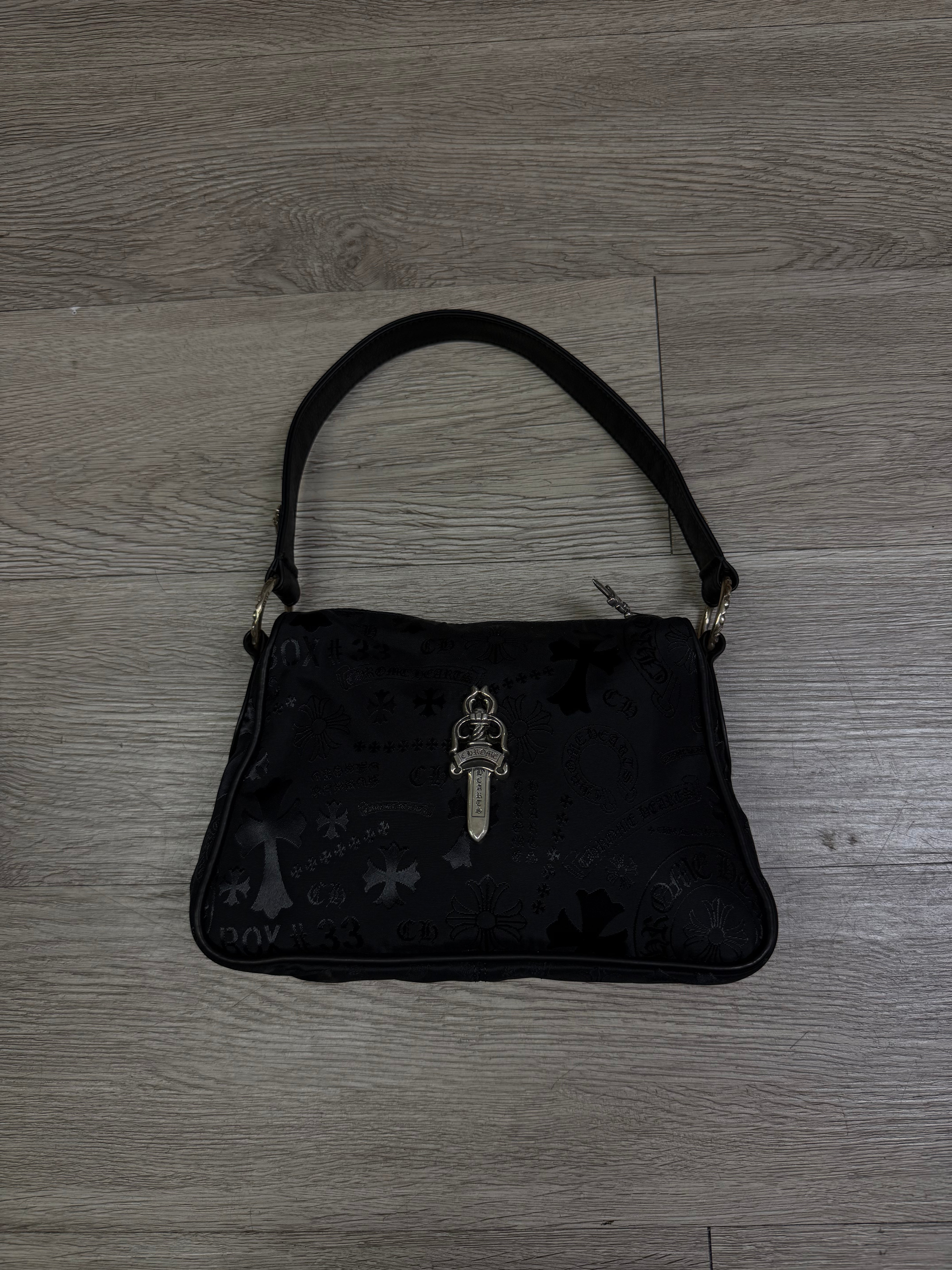 Chrome Hearts Black Nylon Stencil Bag