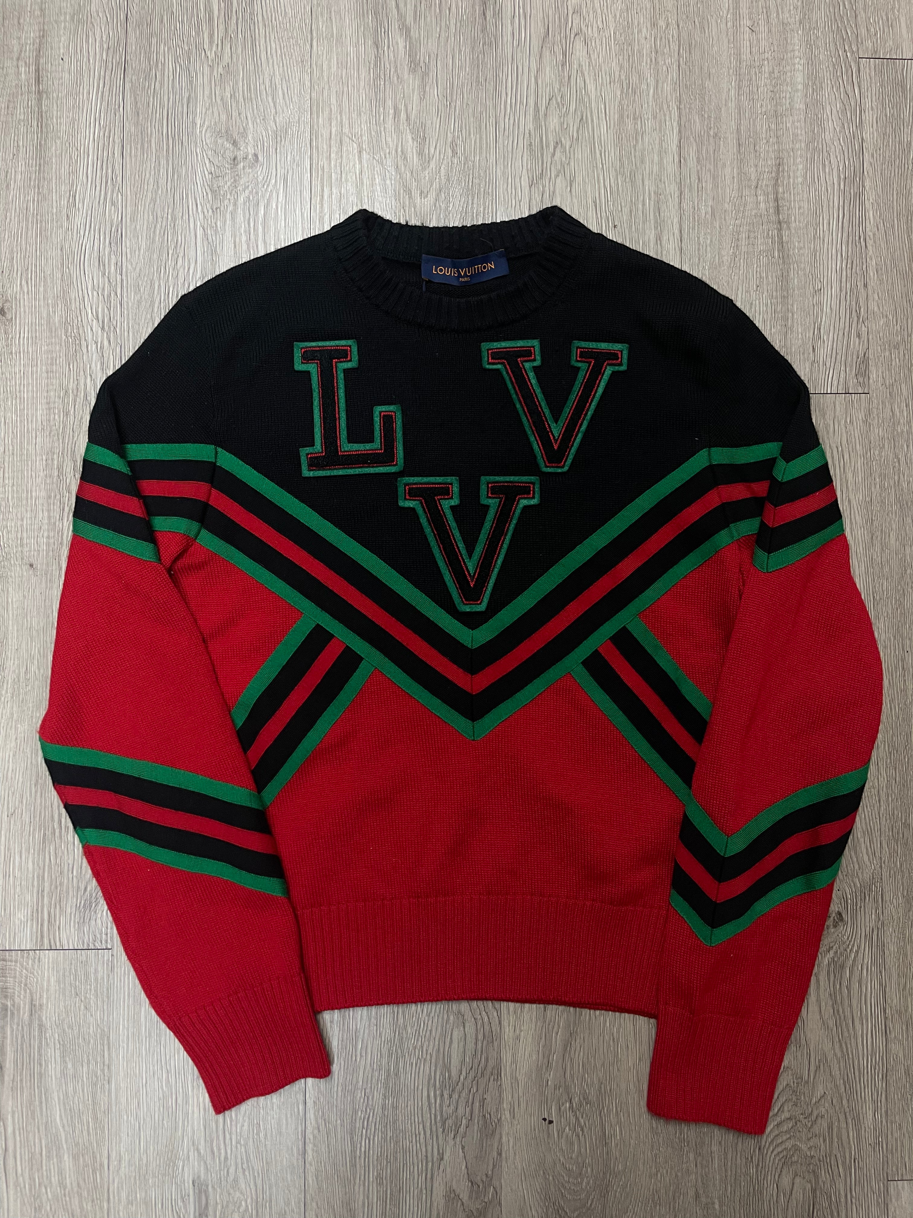 Louis Vuitton Green Red Black Sport Team Sweater