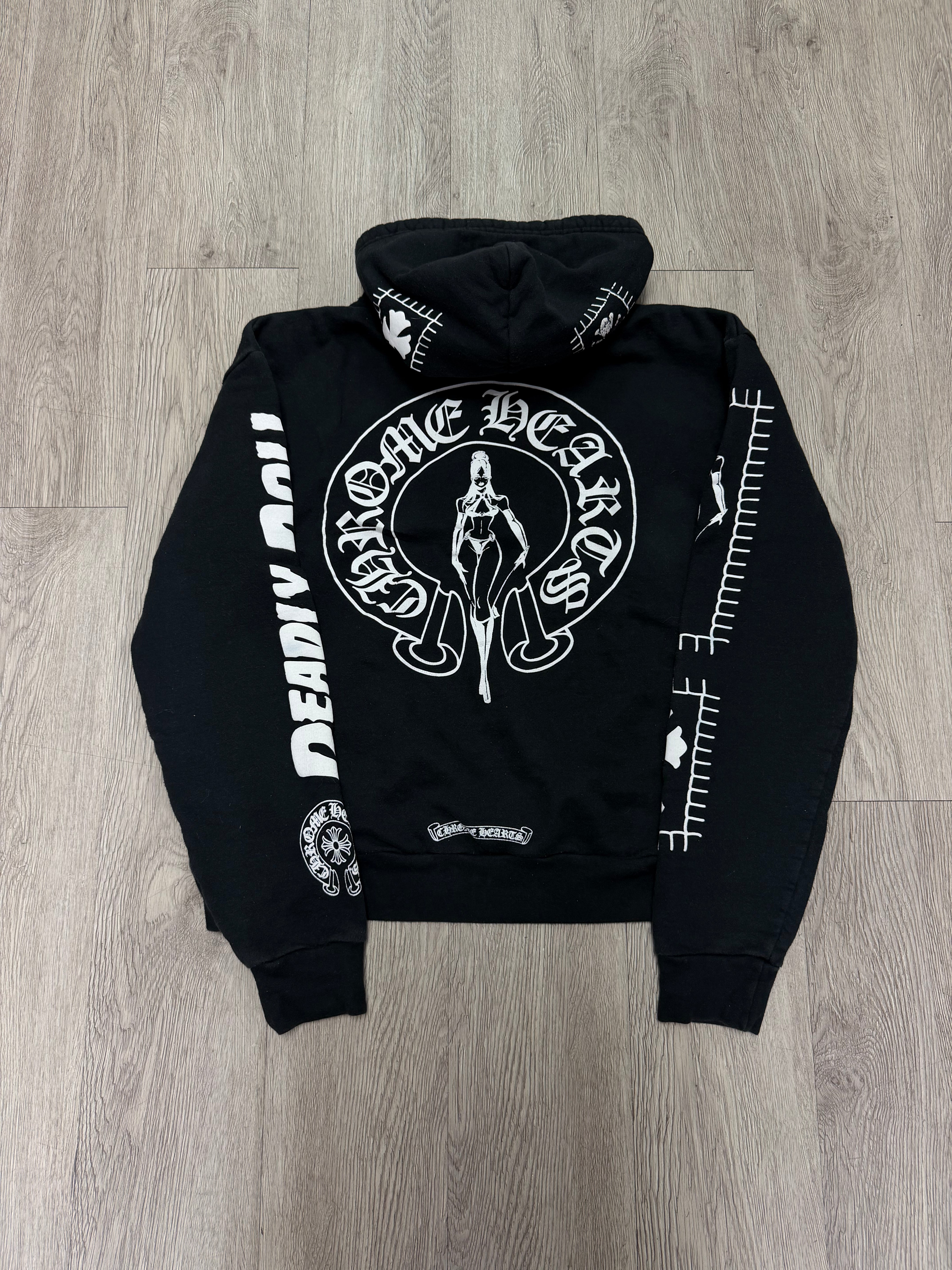 Chrome Hearts Black Deadly Doll Cross Hoodie