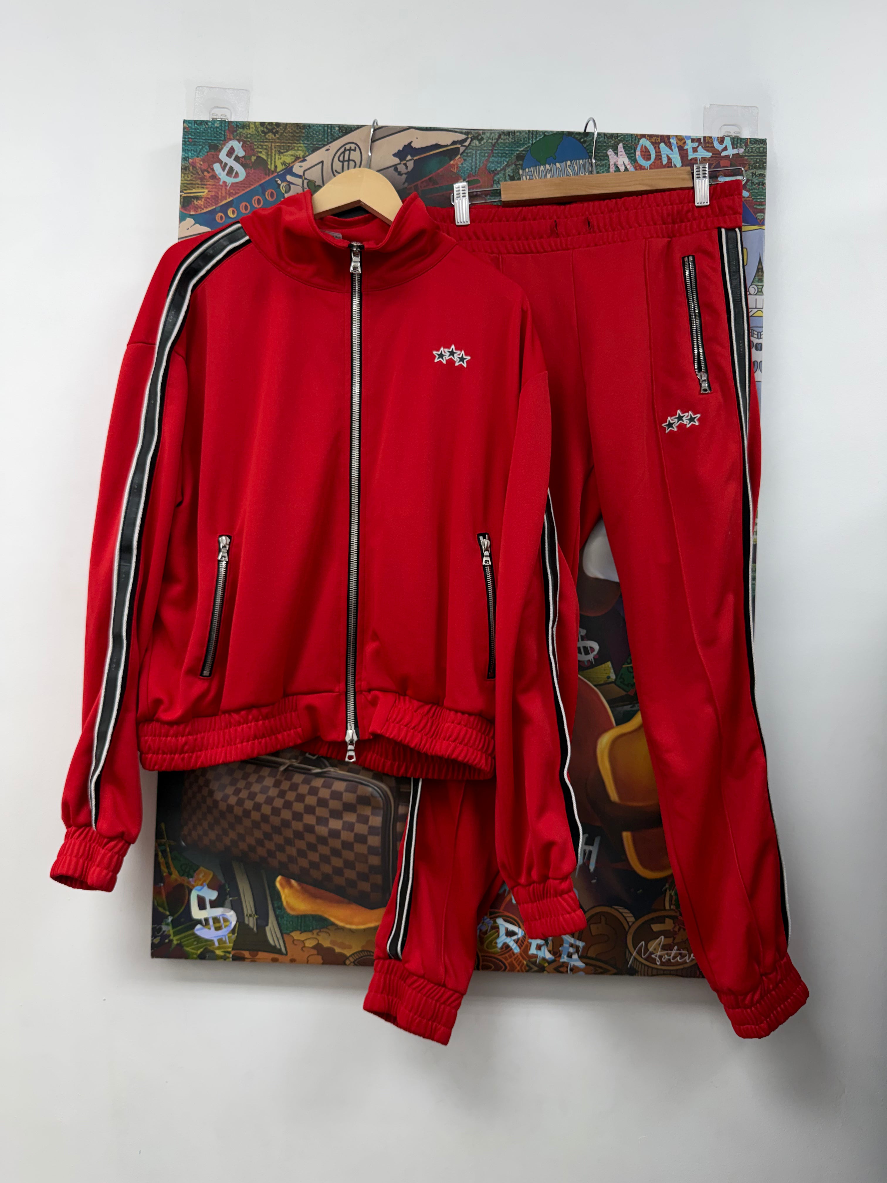 Amiri Red Black 3 Star Track Suit