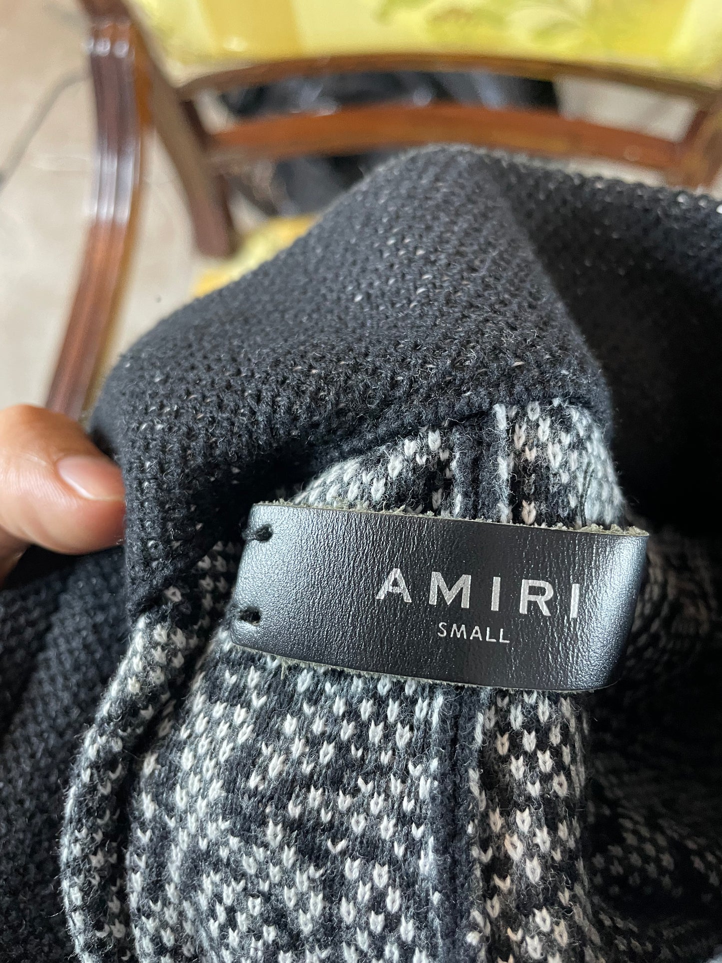 Amiri MA Knit Paisley Sweats Black Used Small
