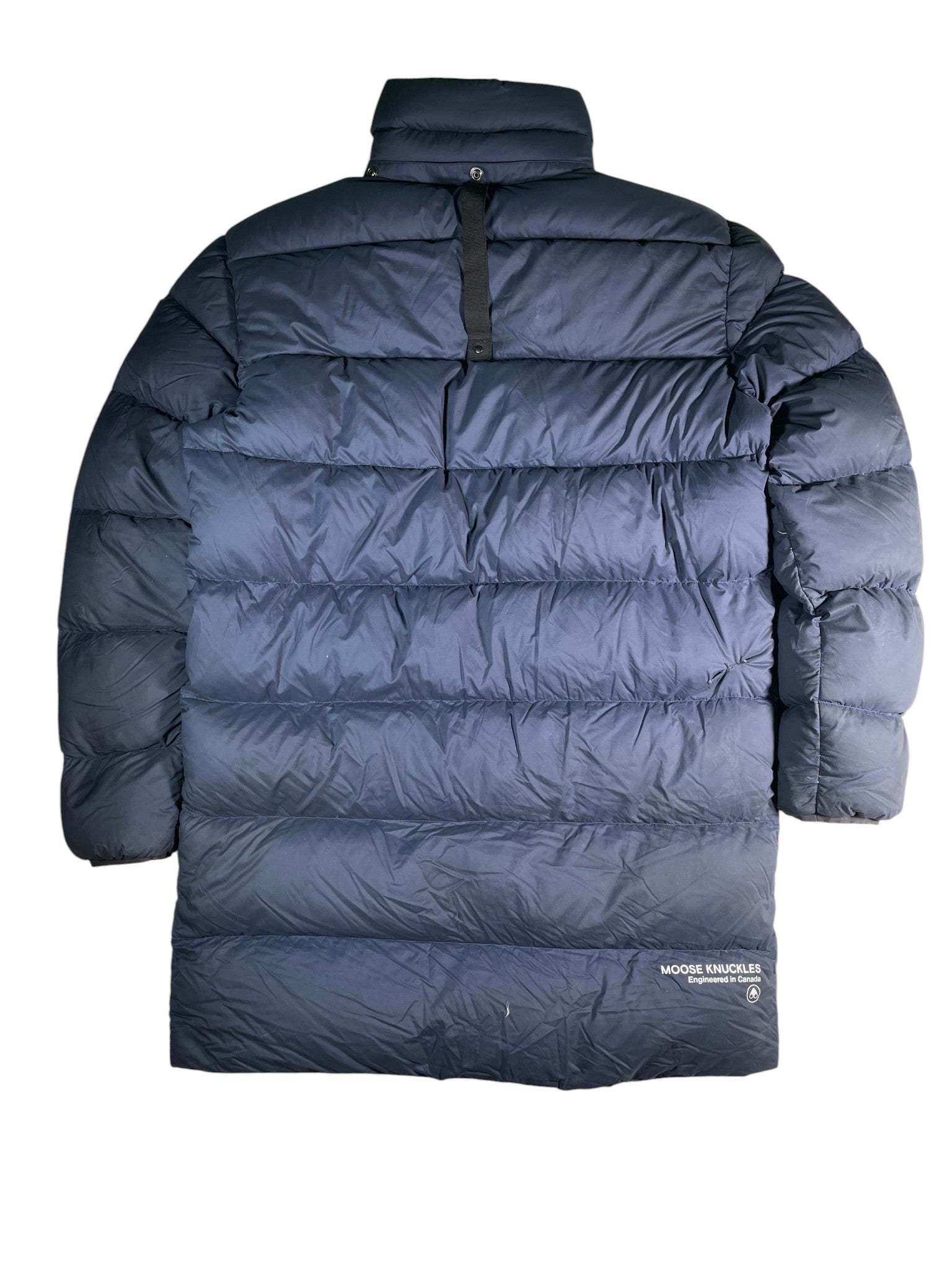 Moose Knuckles Navy Long Puffer Jacket