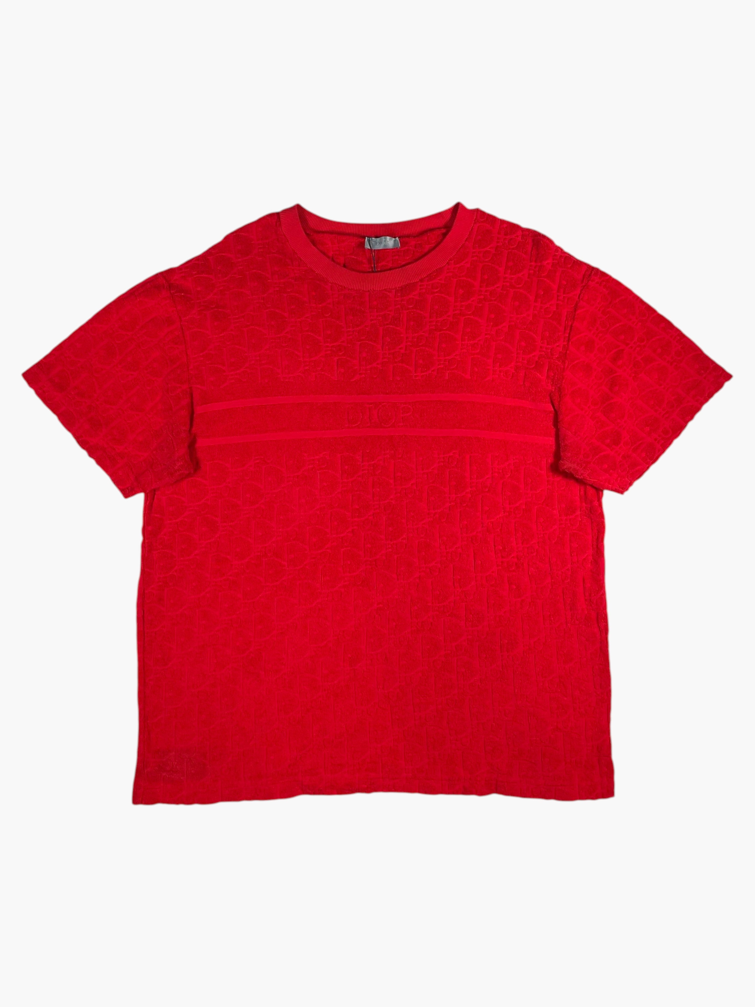 Dior Chest Logo Red Towel Tee