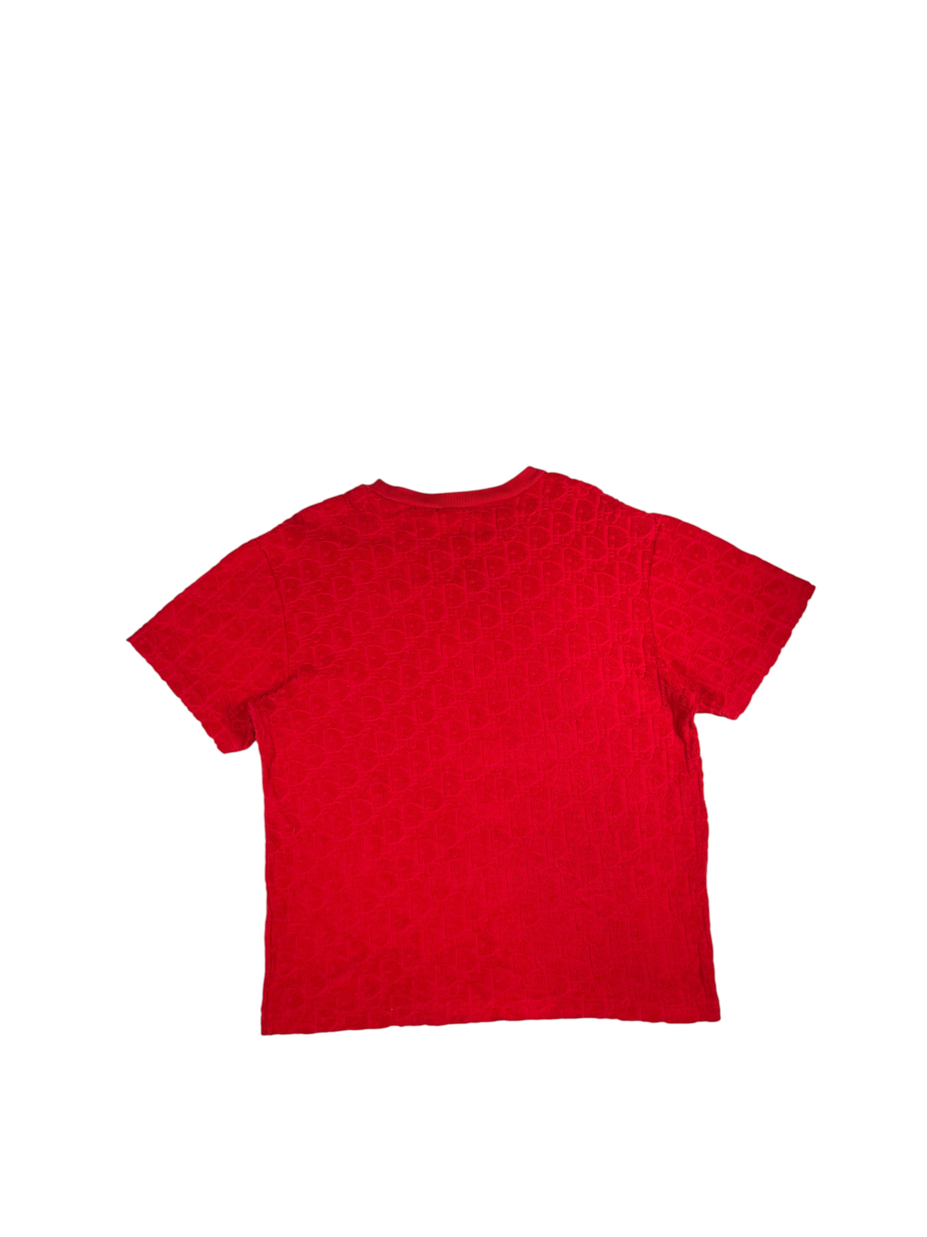 Dior Chest Logo Red Towel Tee