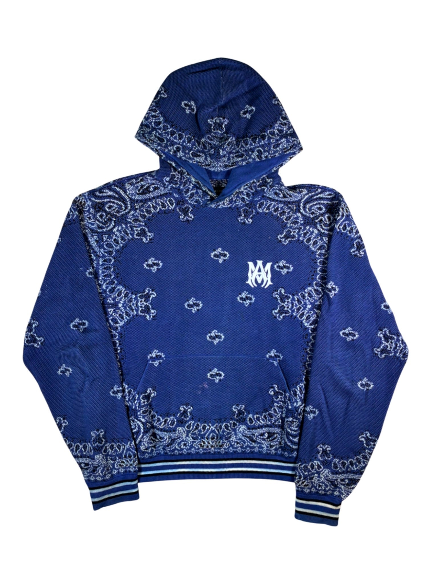 Amiri Knit Paisley Blue Hoodie