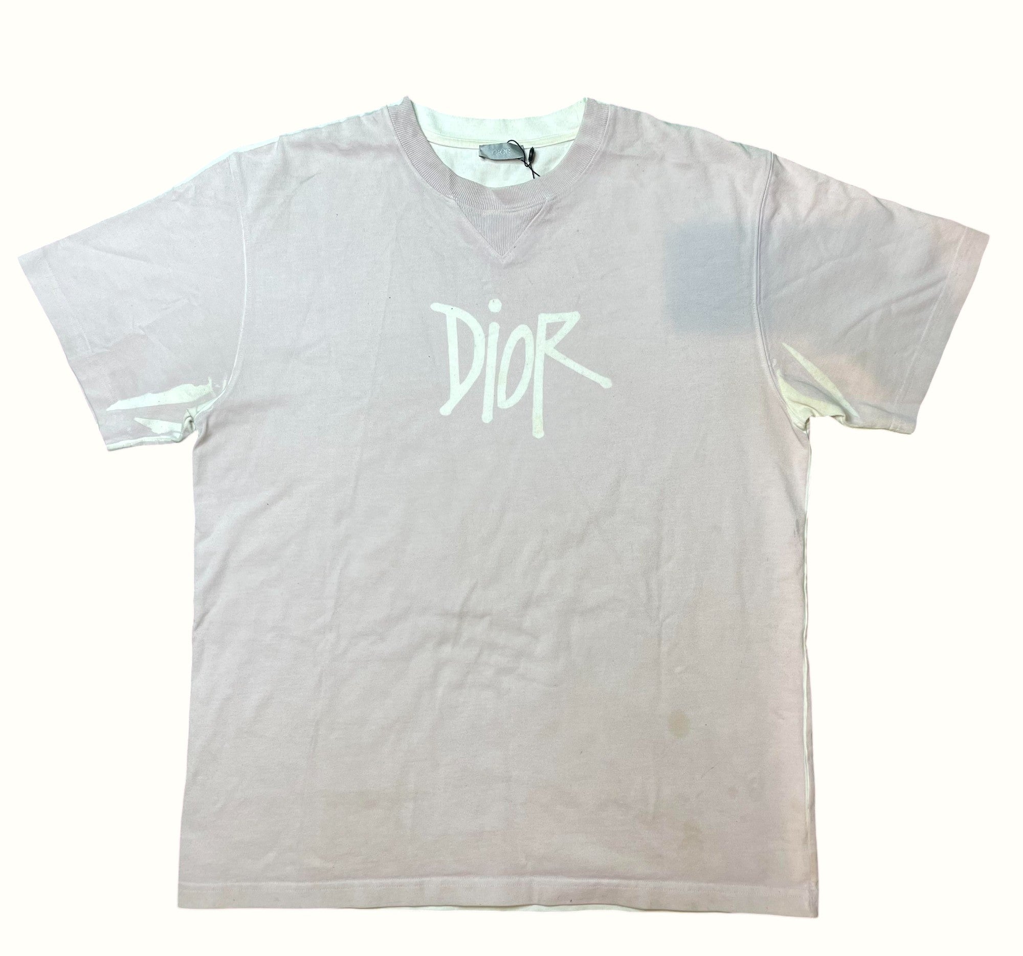 Dior Logo White & Pink Tee