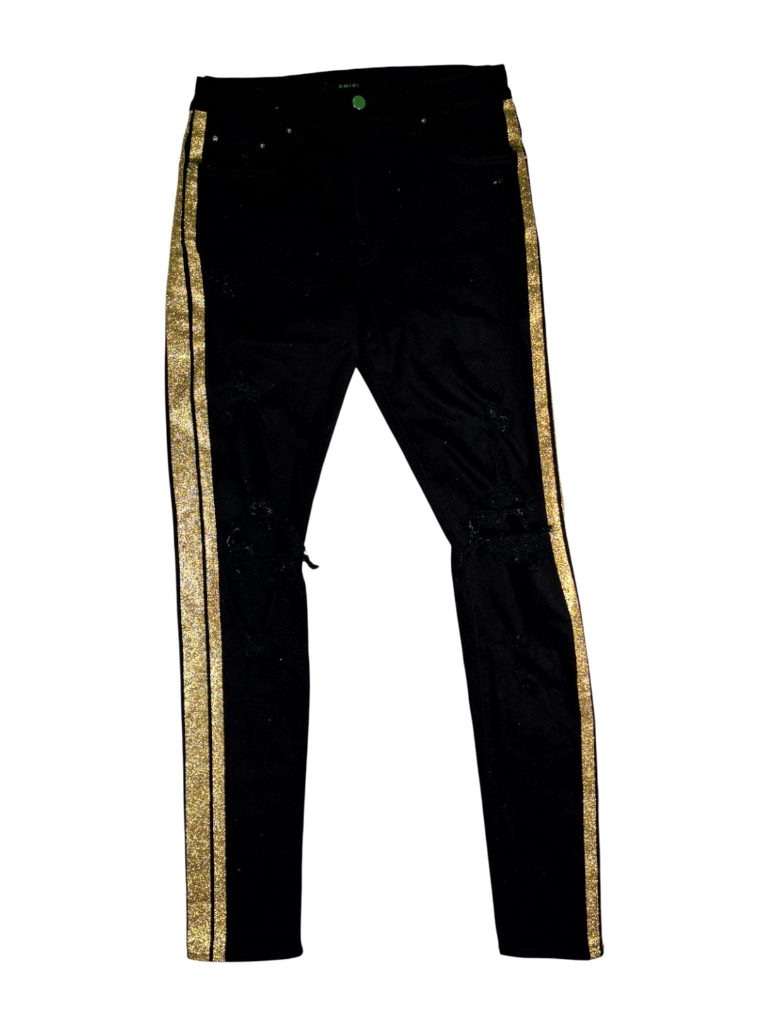 Amiri Thrasher Gold Stripe Jeans