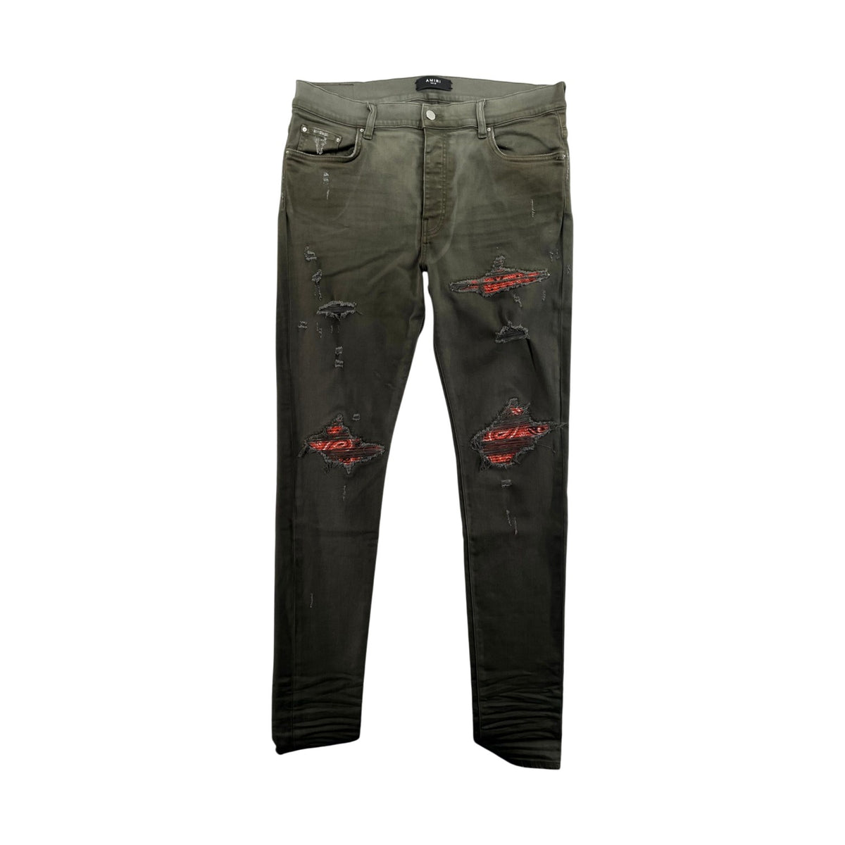 Amiri Patch Olive & Orange Jeans
