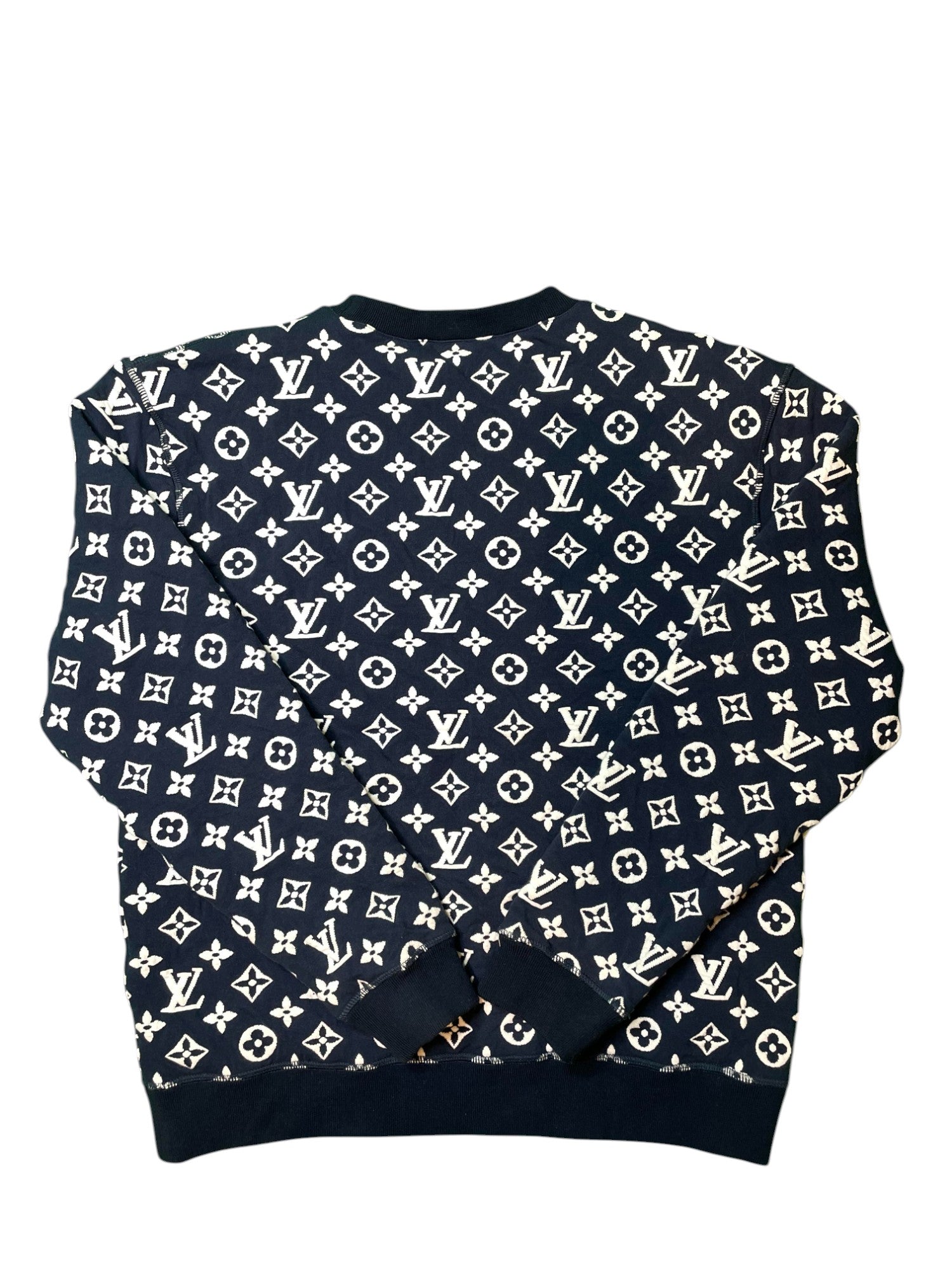 LV Blue White Monogram Sweater