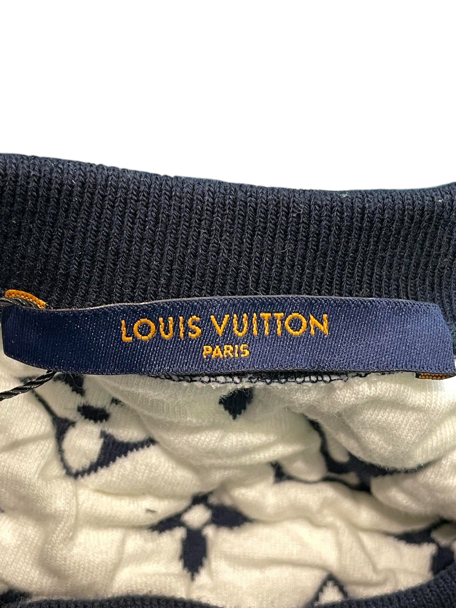 LV Blue White Monogram Sweater