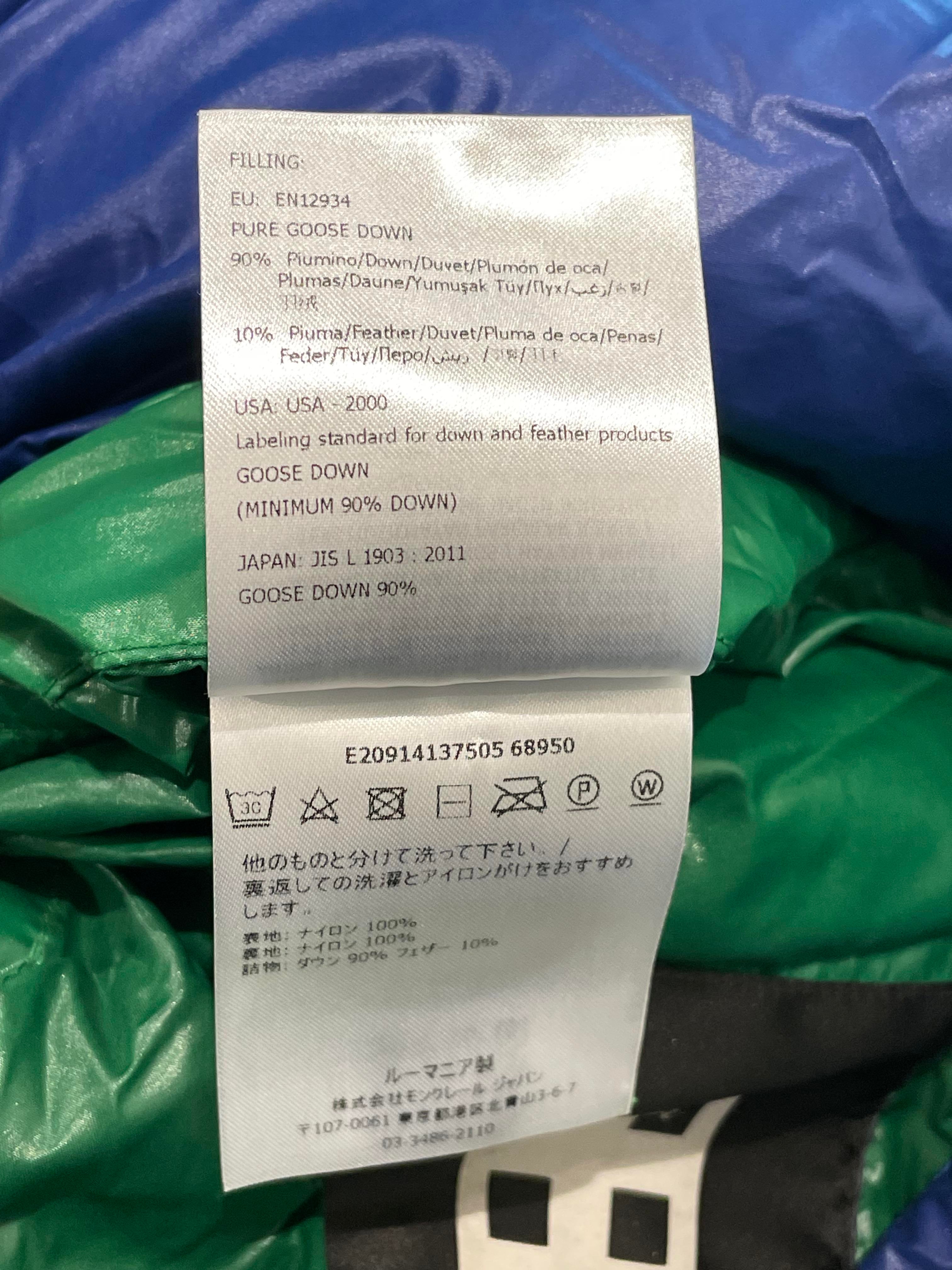 Moncler Dervaux Giubbotto Blue & Green Puffer Coat
